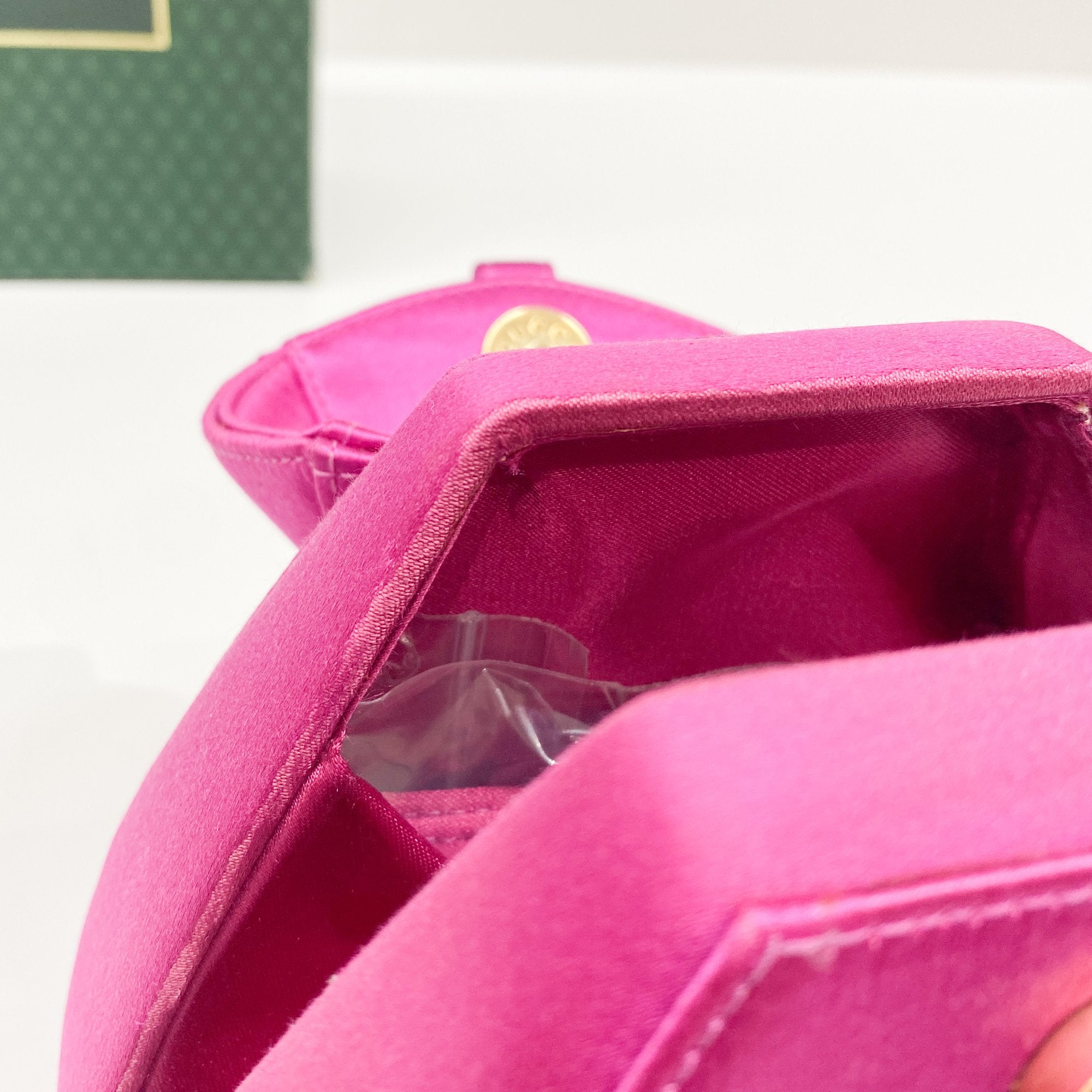 Horsebit Pink Satin Mini Backpack