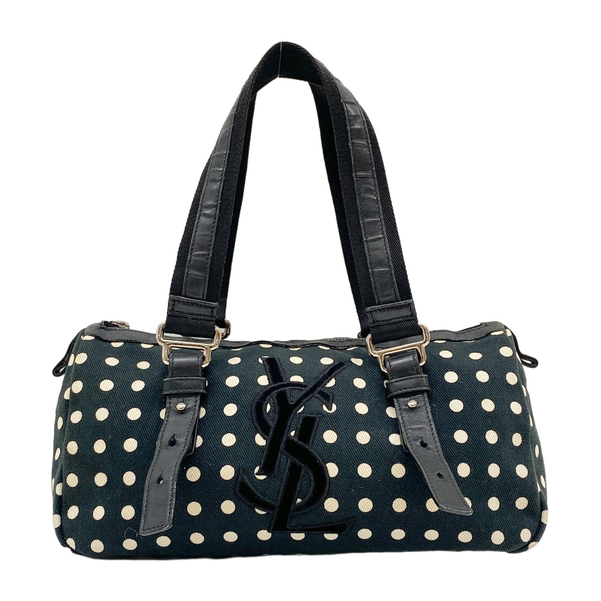 Mini Kahala Dotted Canvas Black Cotton Shoulder Bag