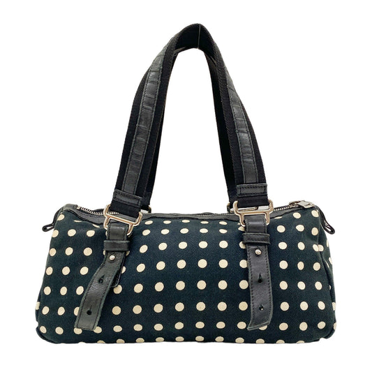 Mini Kahala Dotted Canvas Black Cotton Shoulder Bag