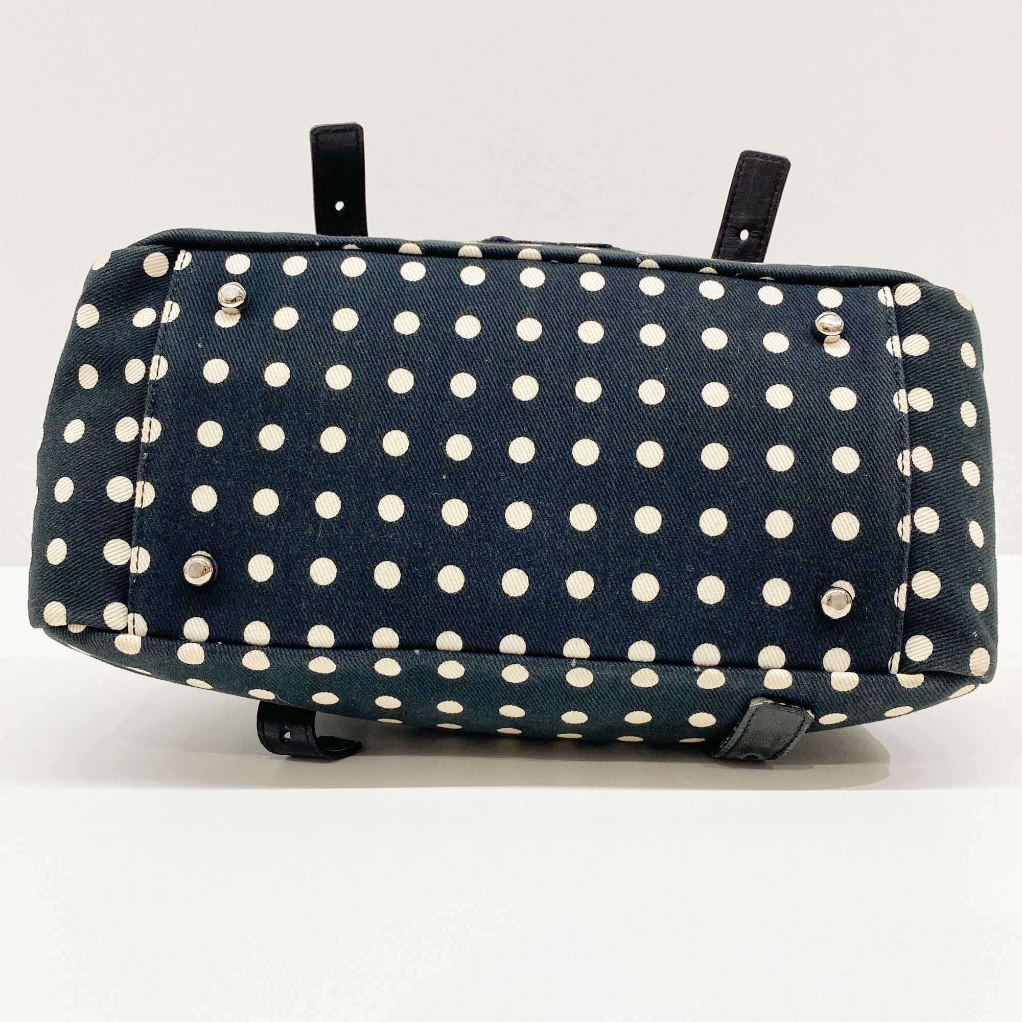 Mini Kahala Dotted Canvas Black Cotton Shoulder Bag