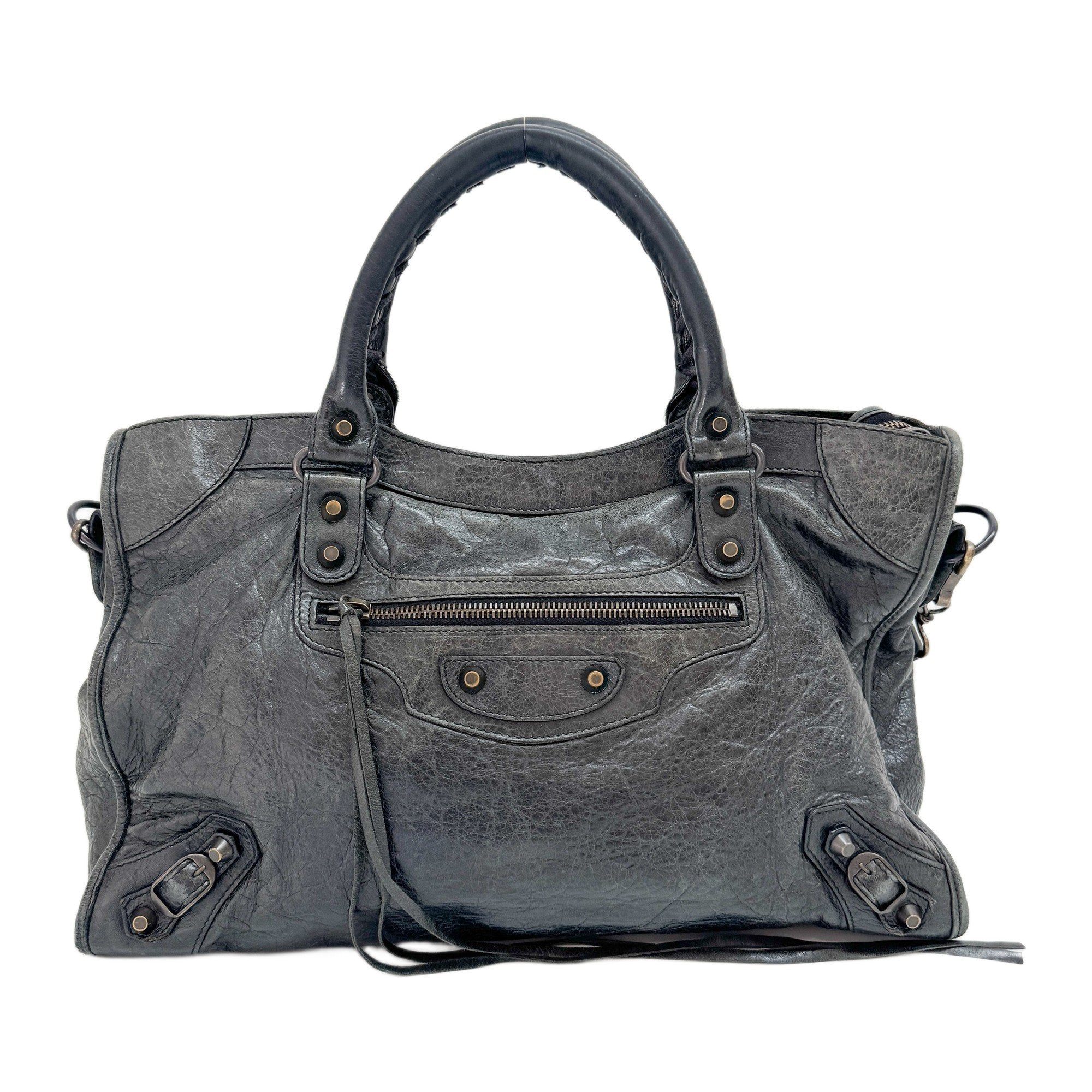 The City Deep Green Calfskin Leather Two Way Bag