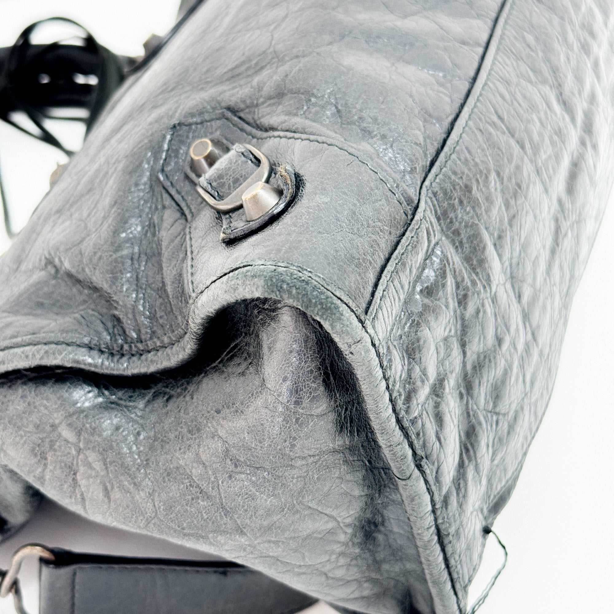 The City Deep Green Calfskin Leather Two Way Bag