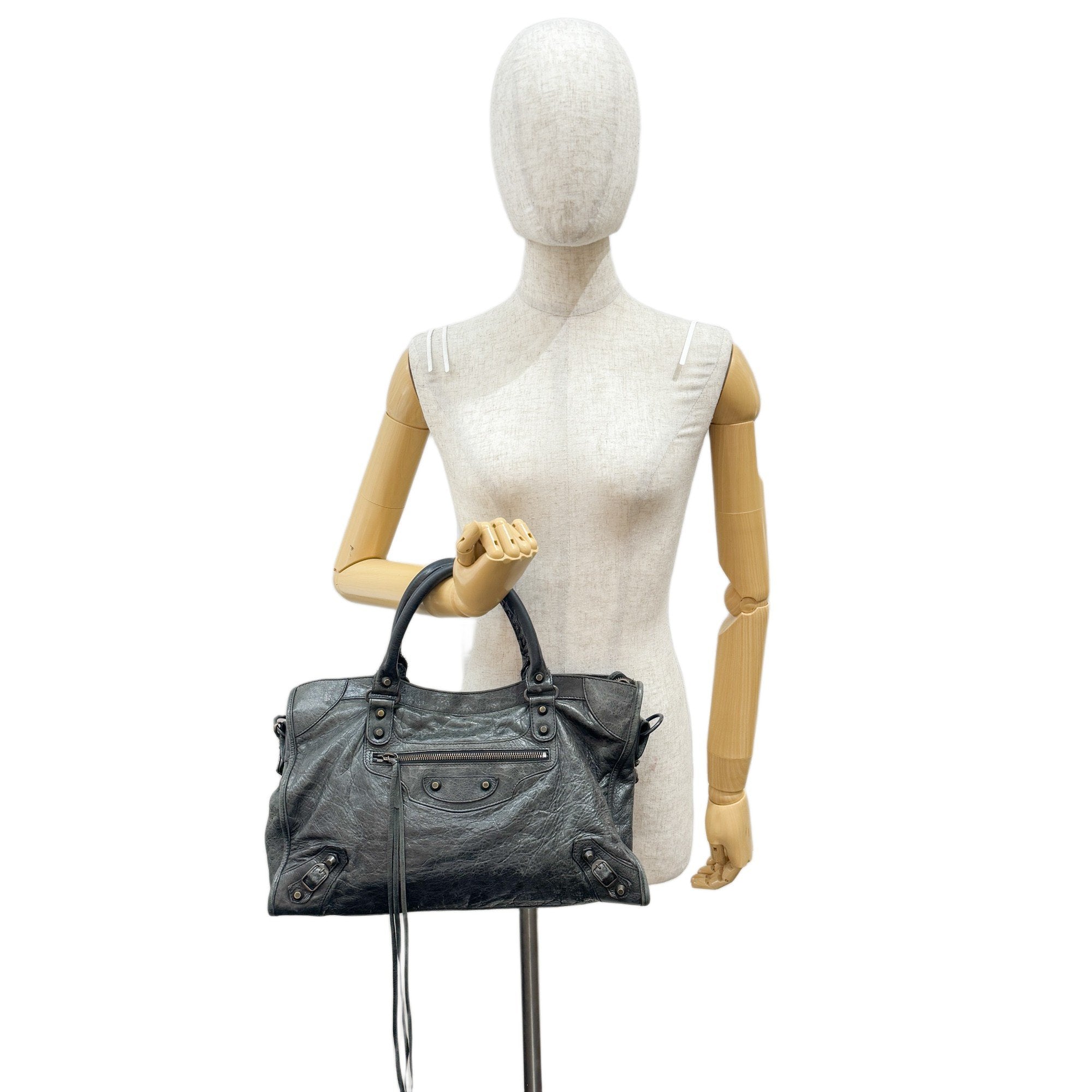 The City Deep Green Calfskin Leather Two Way Bag