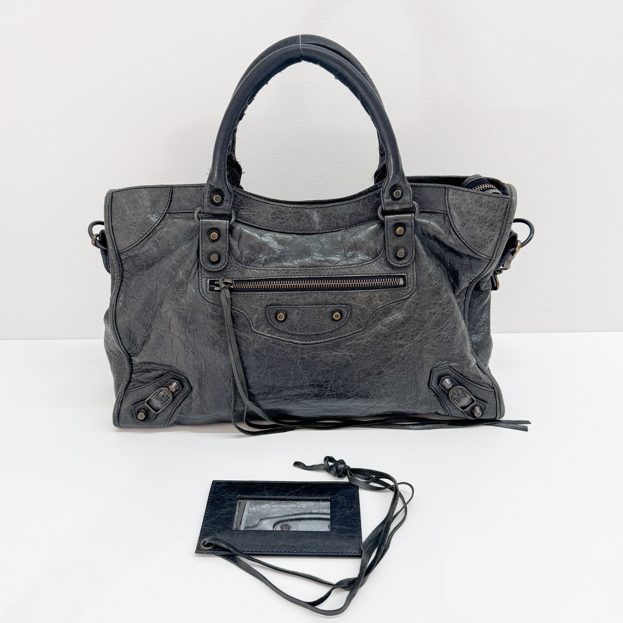 The City Deep Green Calfskin Leather Two Way Bag