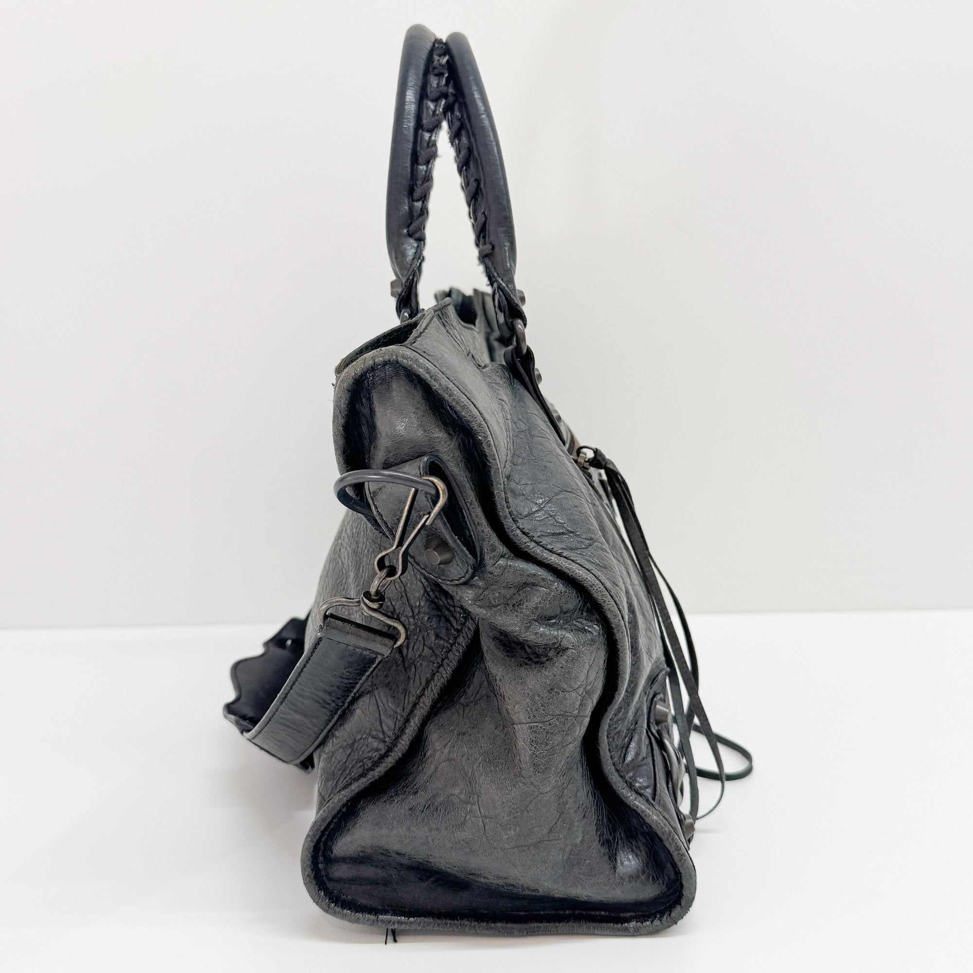 The City Deep Green Calfskin Leather Two Way Bag