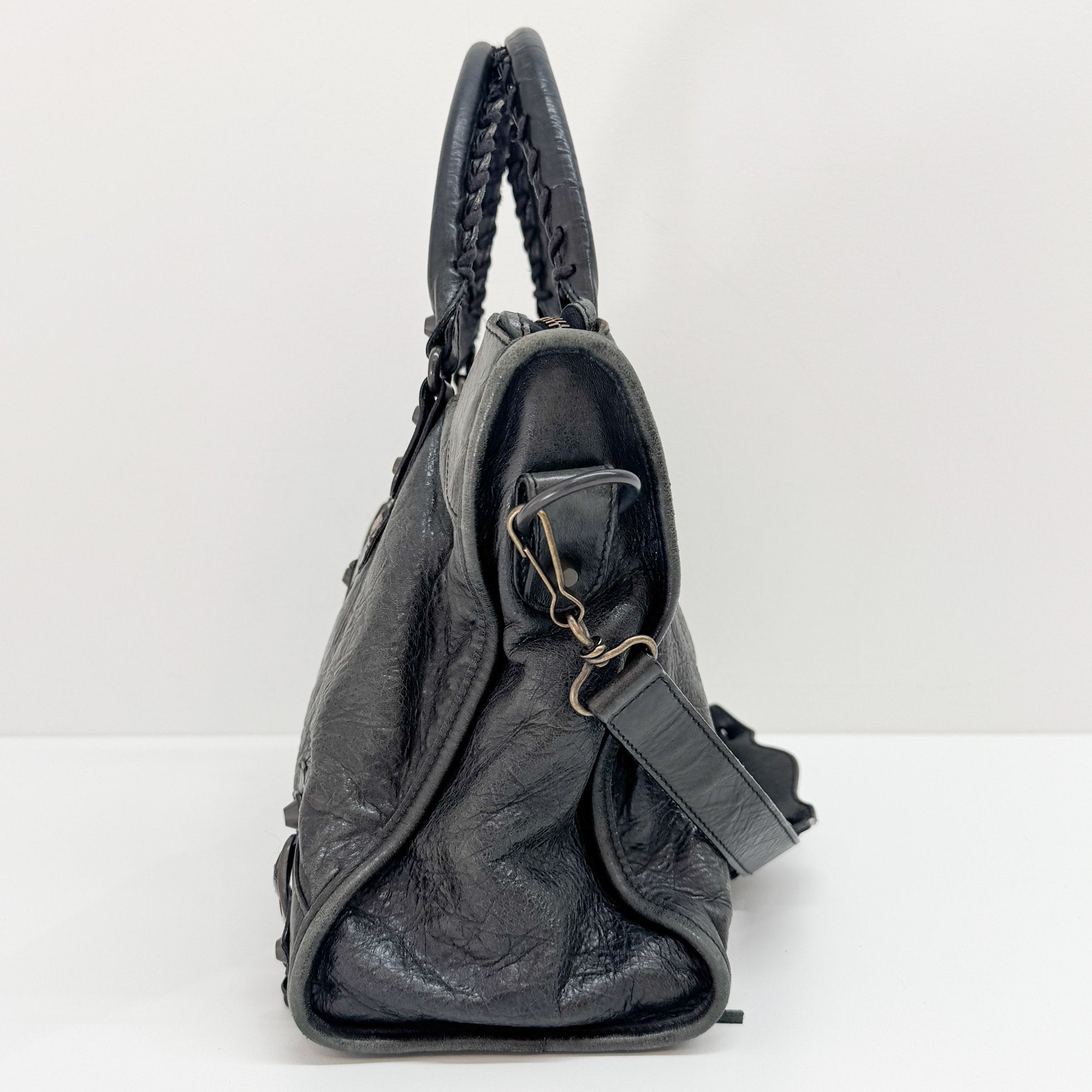 The City Deep Green Calfskin Leather Two Way Bag