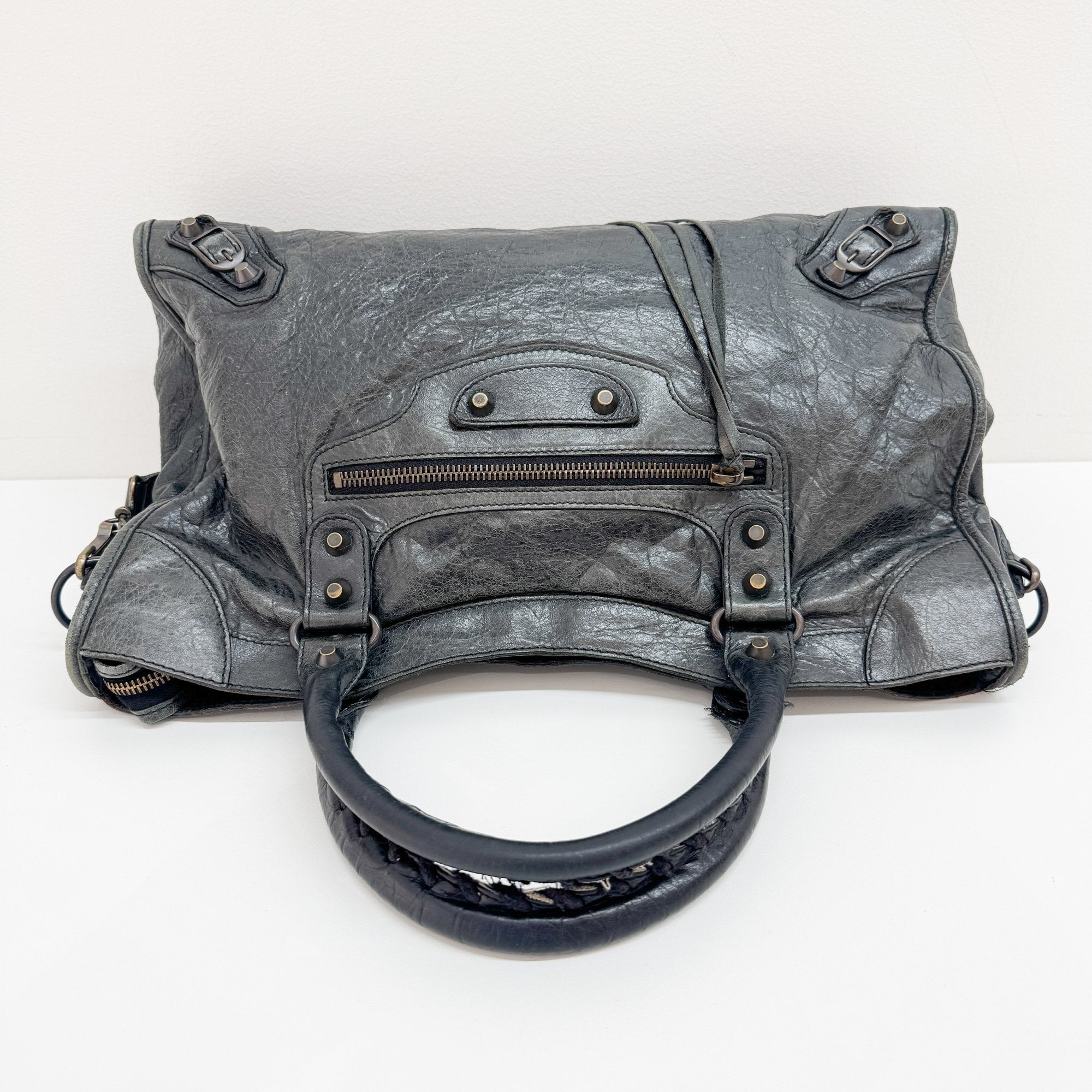 The City Deep Green Calfskin Leather Two Way Bag