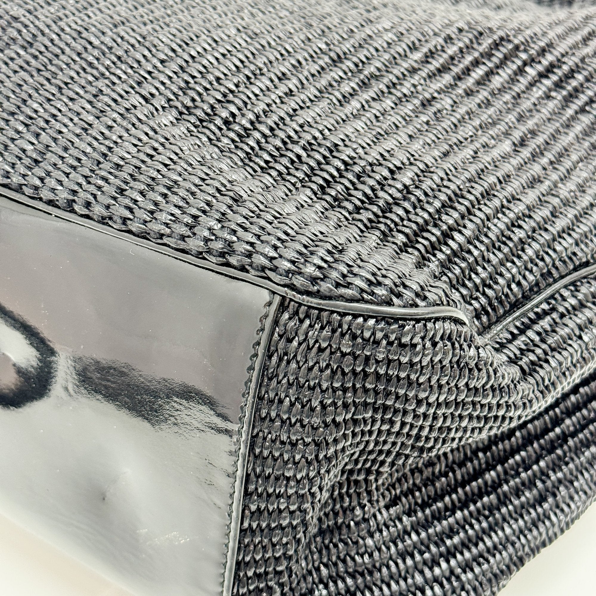 Roady Black Raffia Hobo Bag