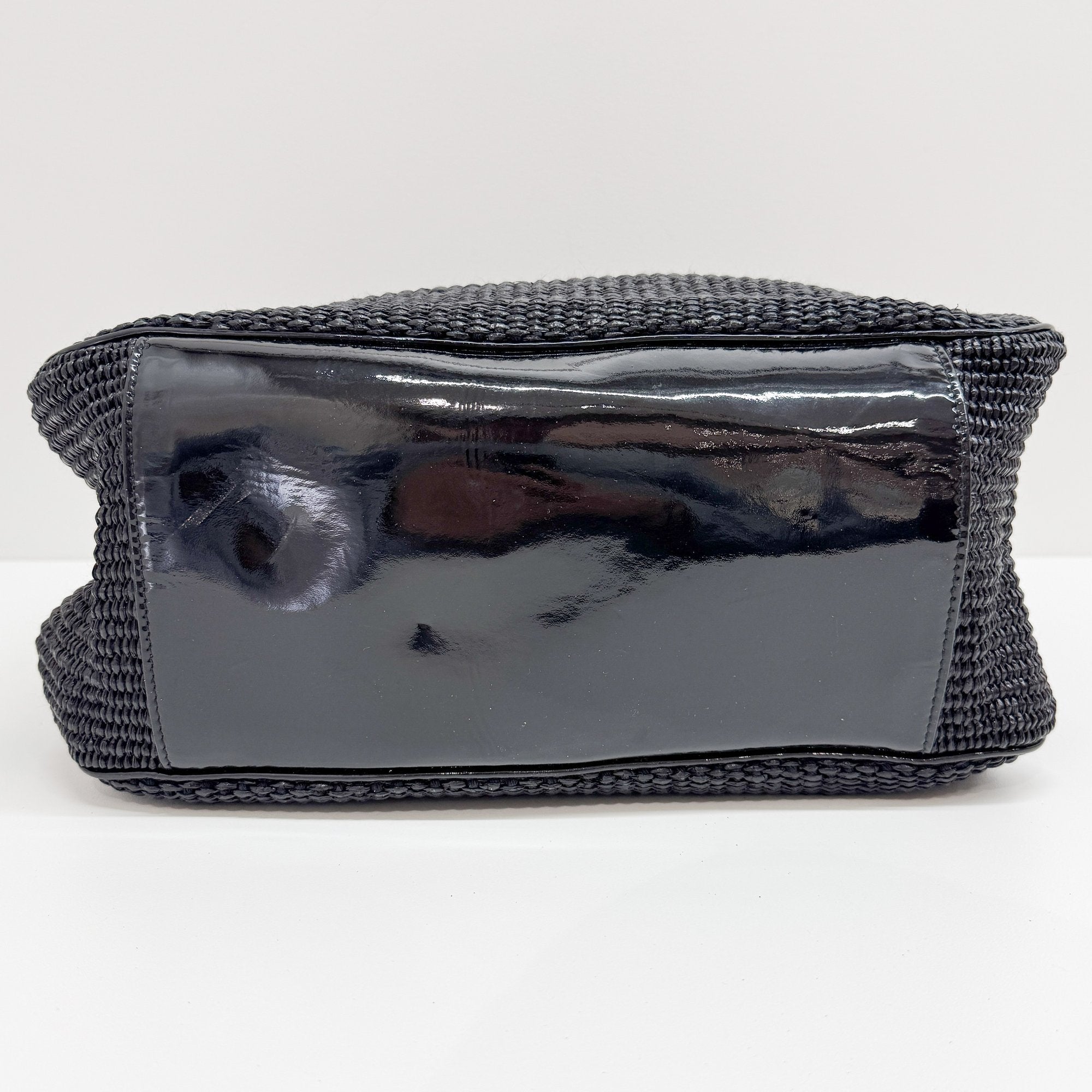 Roady Black Raffia Hobo Bag