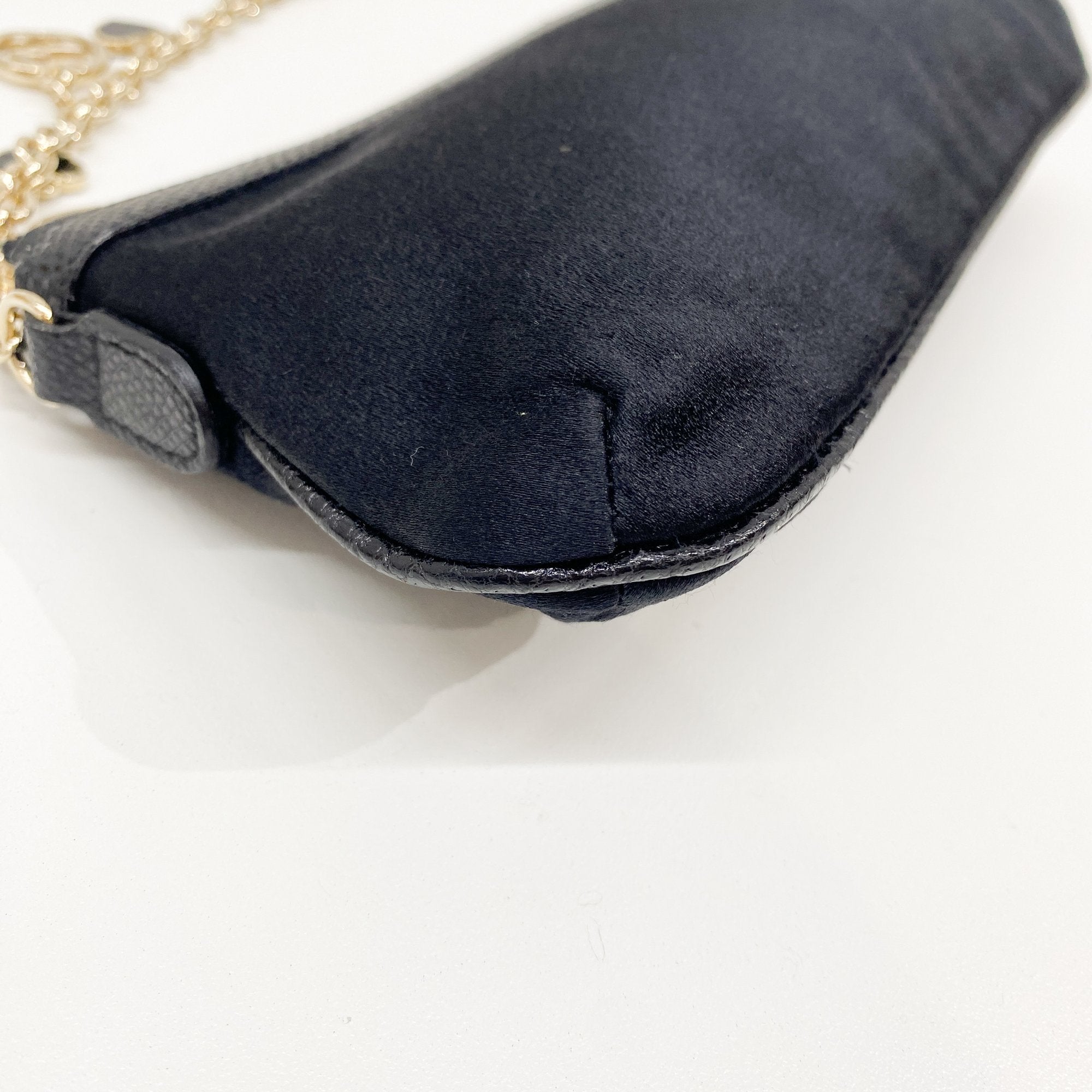 Black Sating Pochette Bag