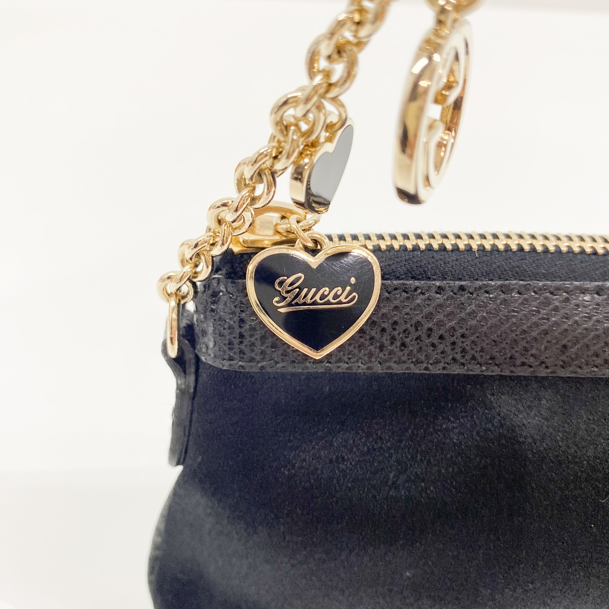 Black Sating Pochette Bag