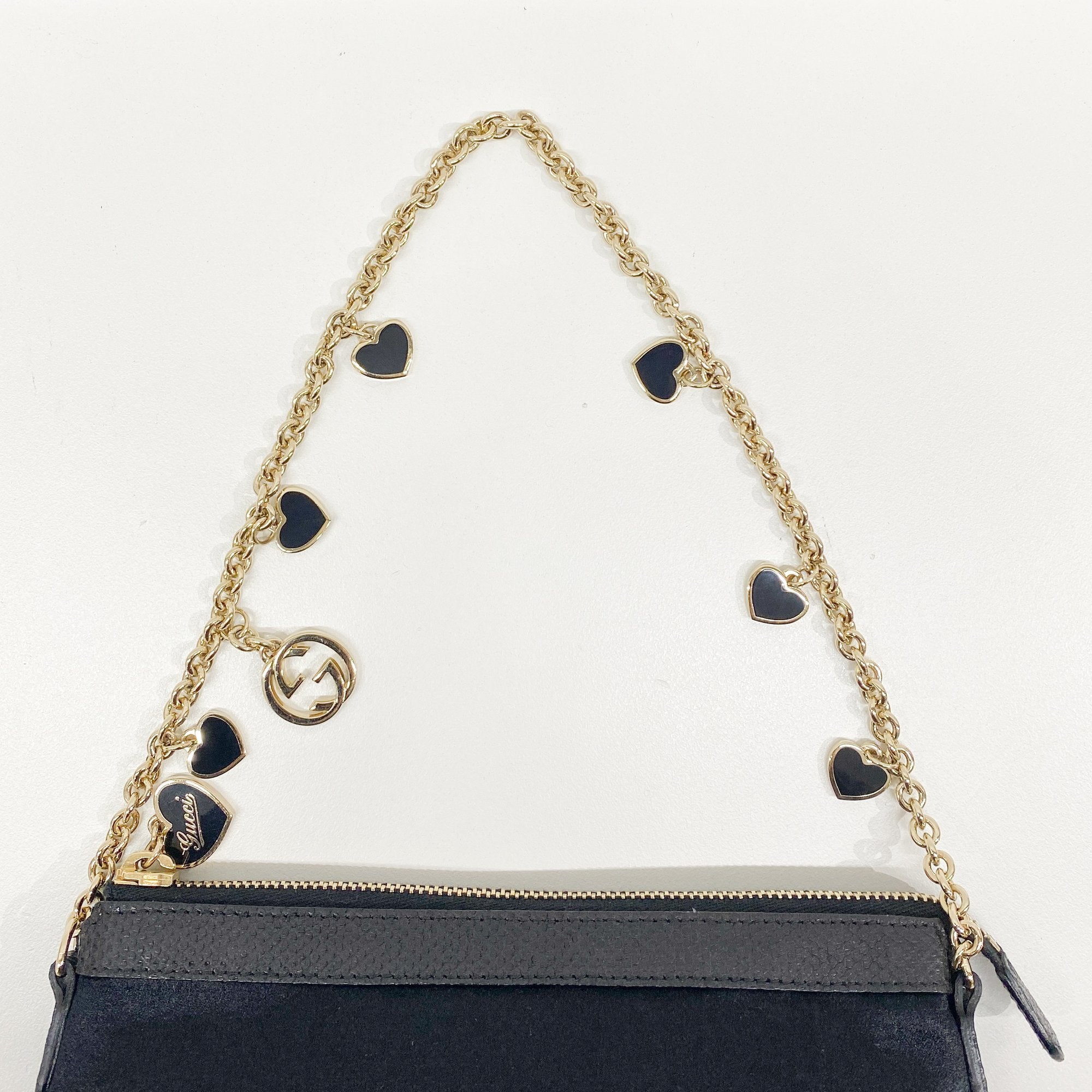 Black Sating Pochette Bag