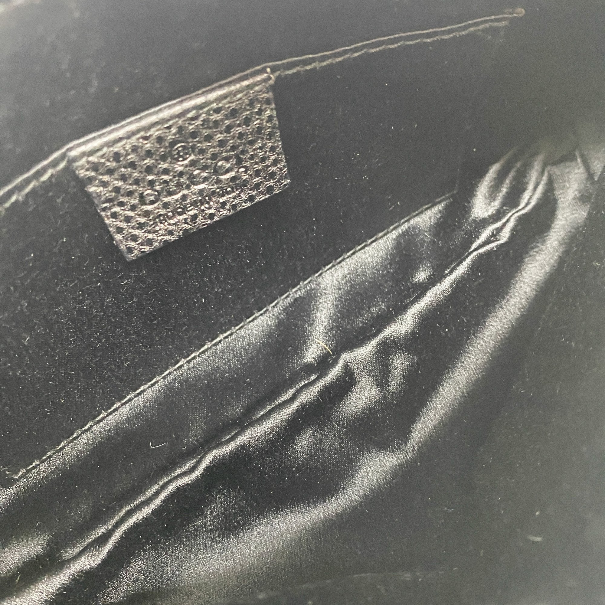 Black Sating Pochette Bag