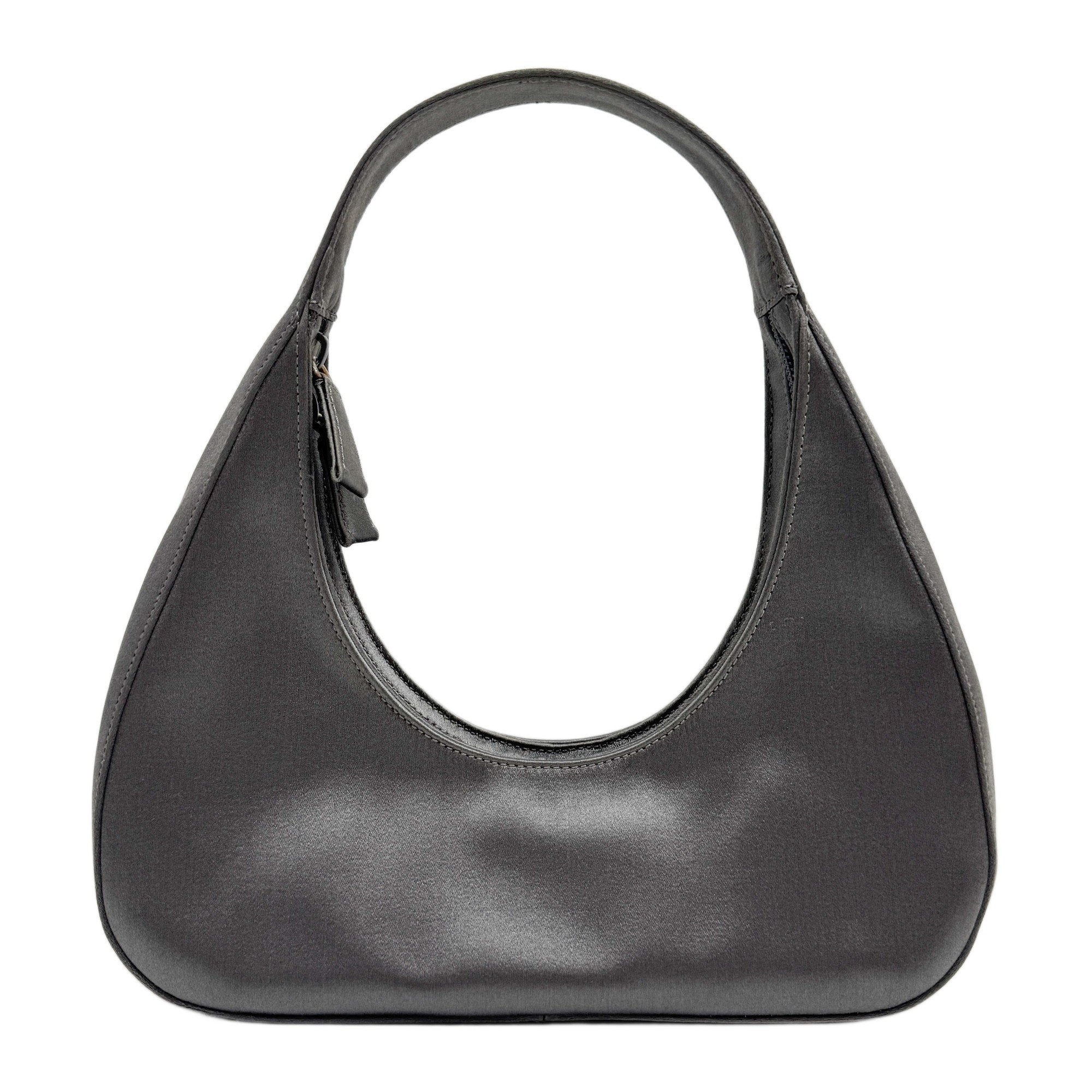 Silver Satin Shoulder Bag