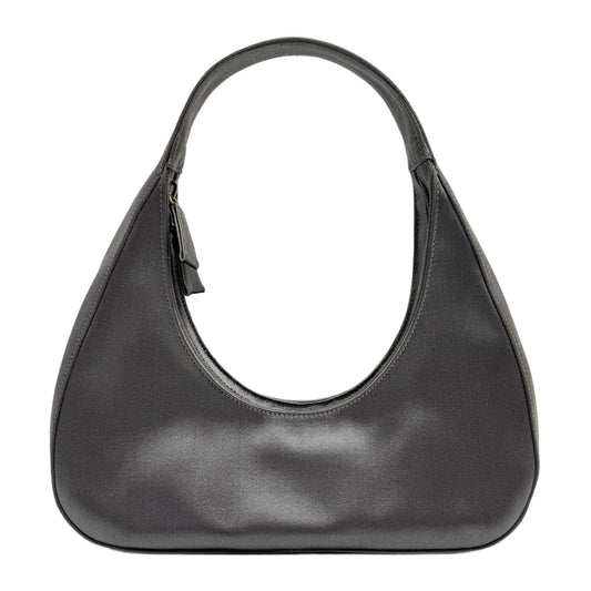 Silver Satin Shoulder Bag