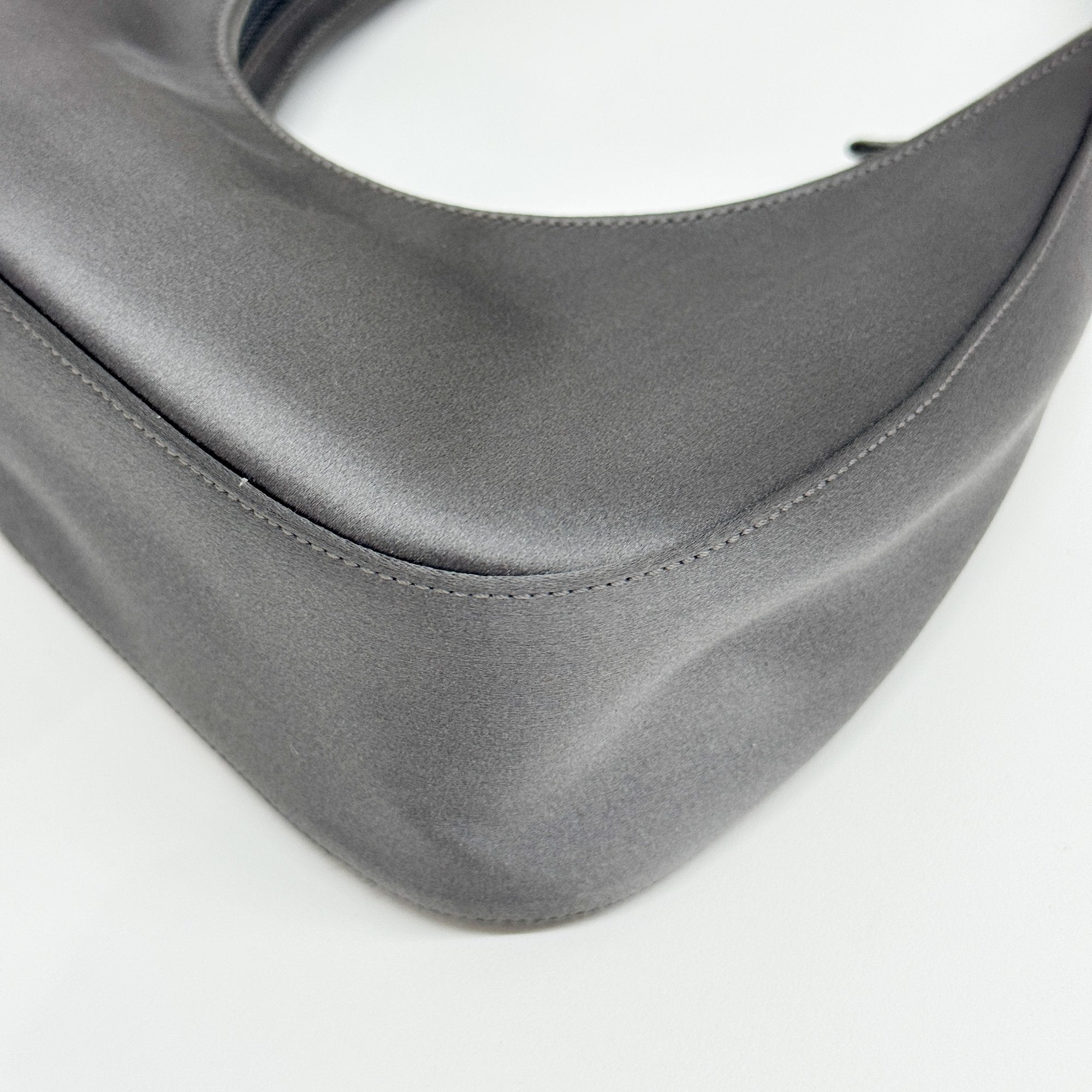 Silver Satin Shoulder Bag