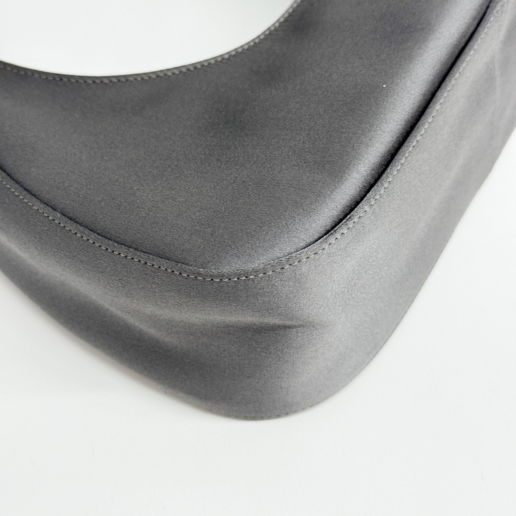 Silver Satin Shoulder Bag