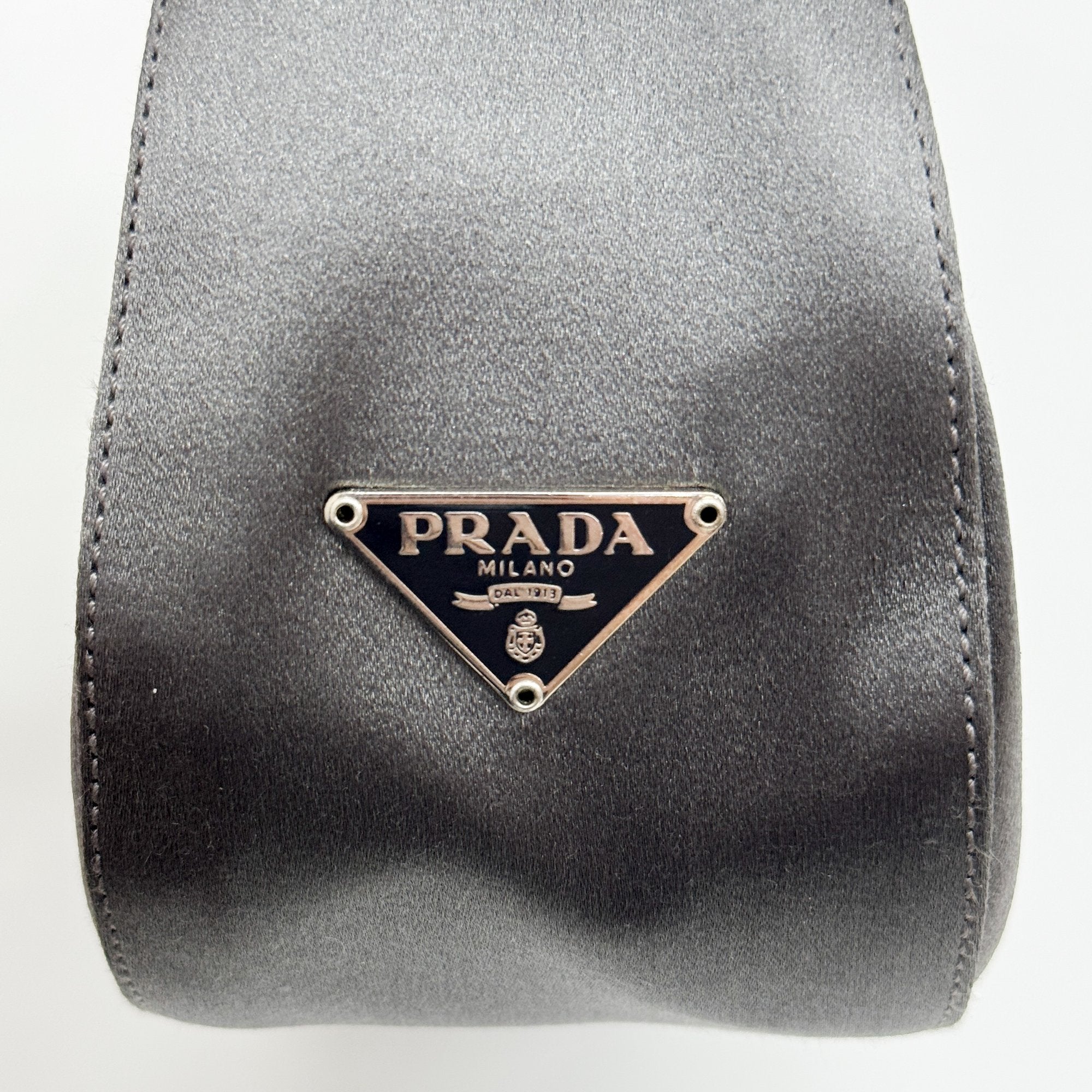 Silver Satin Shoulder Bag