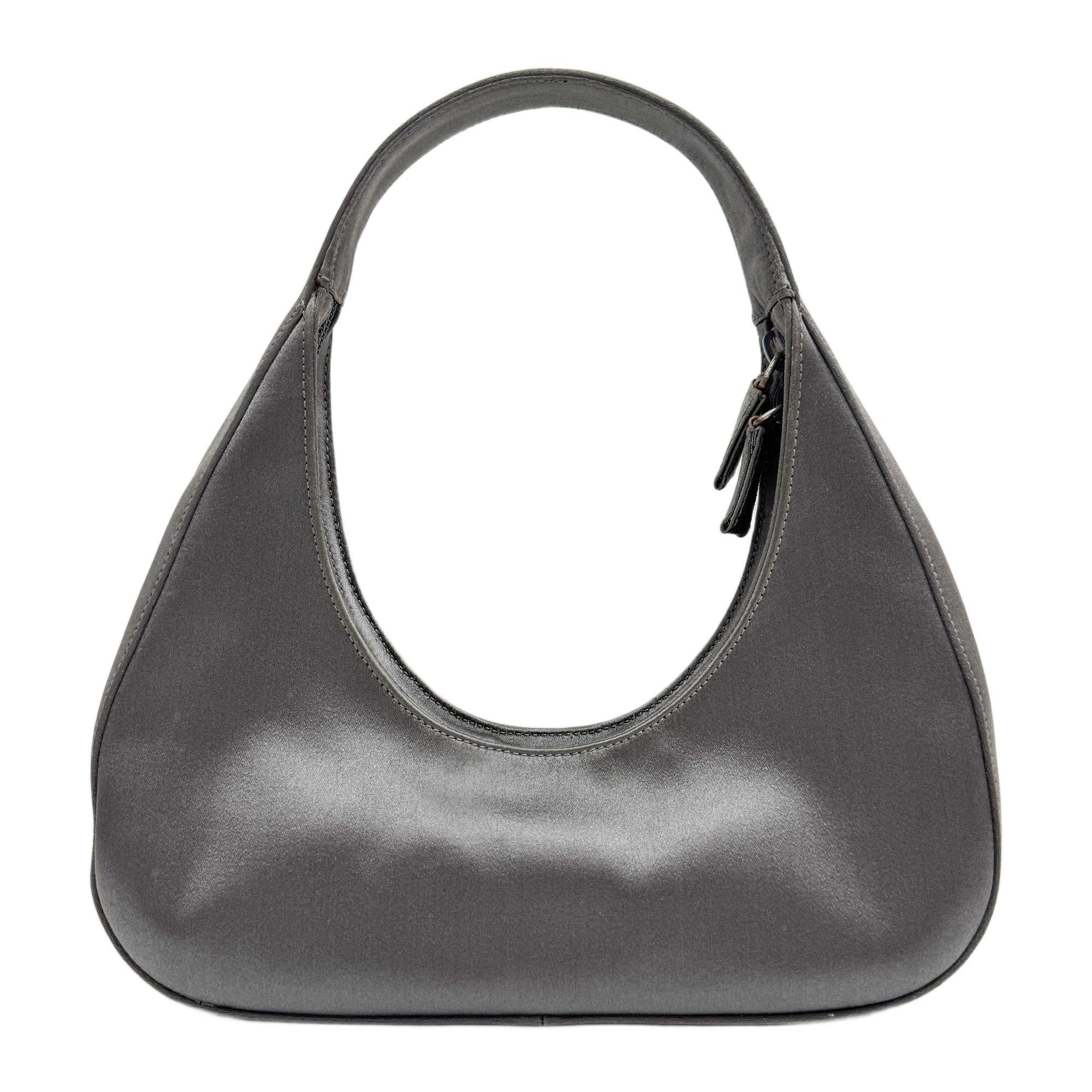Silver Satin Shoulder Bag
