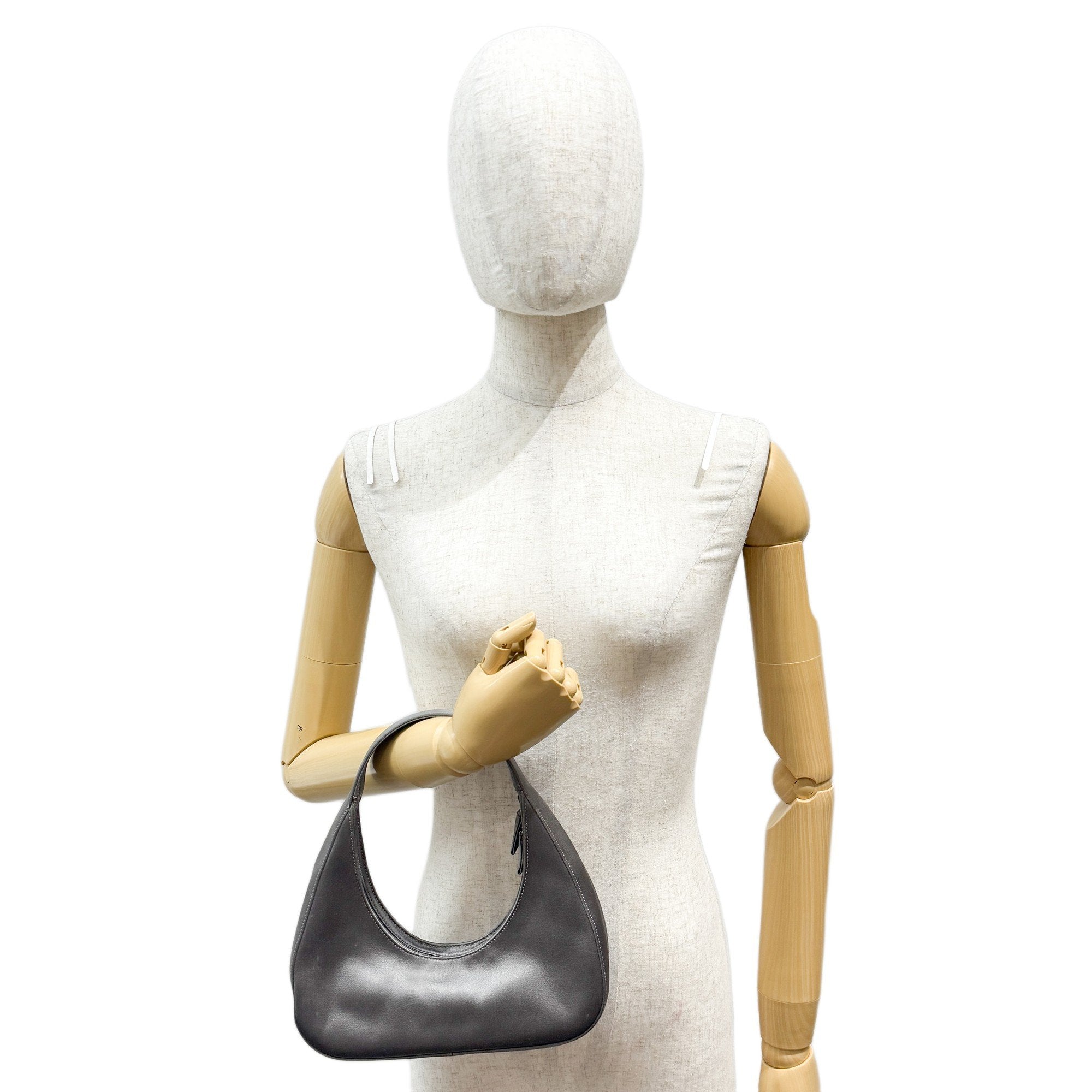 Silver Satin Shoulder Bag