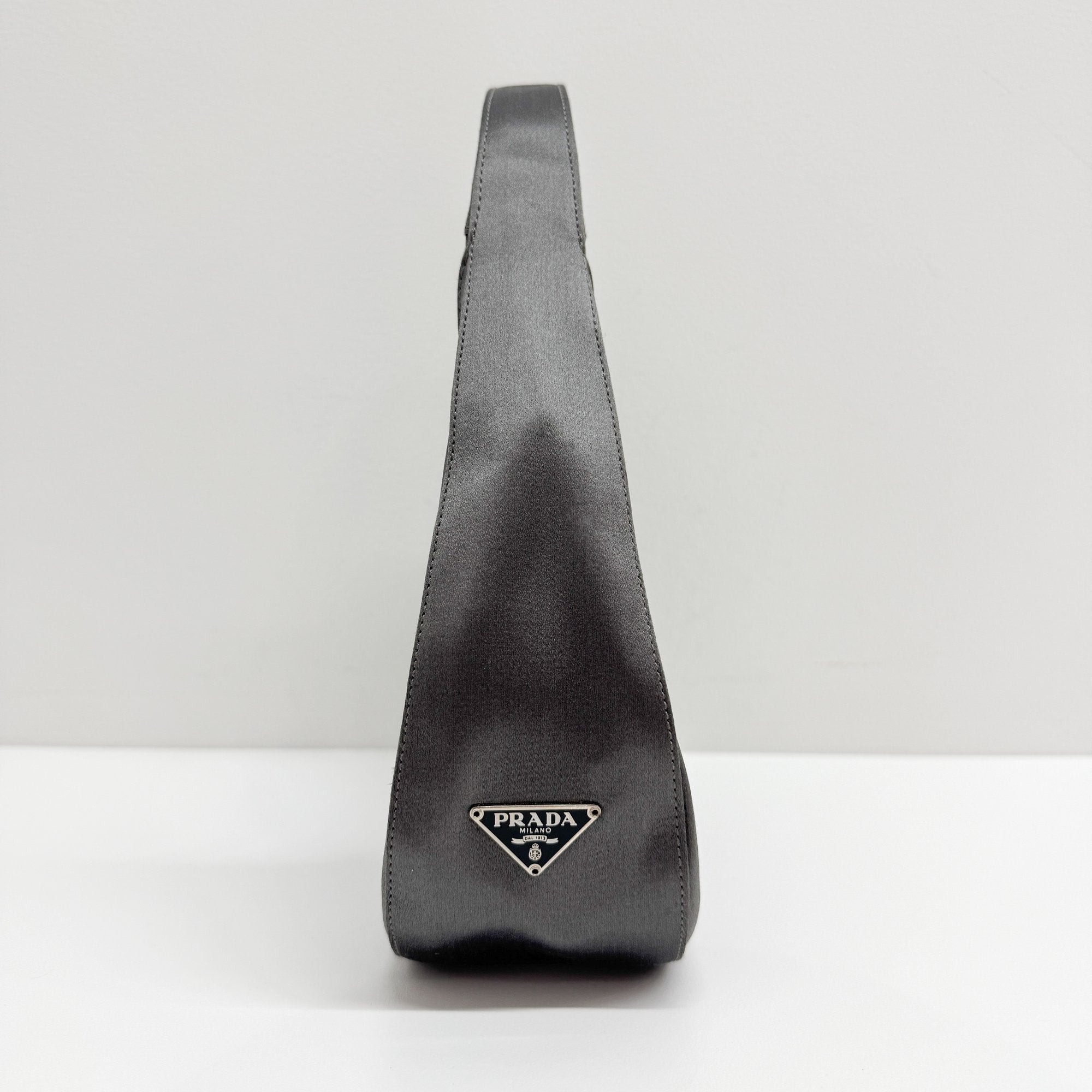 Silver Satin Shoulder Bag