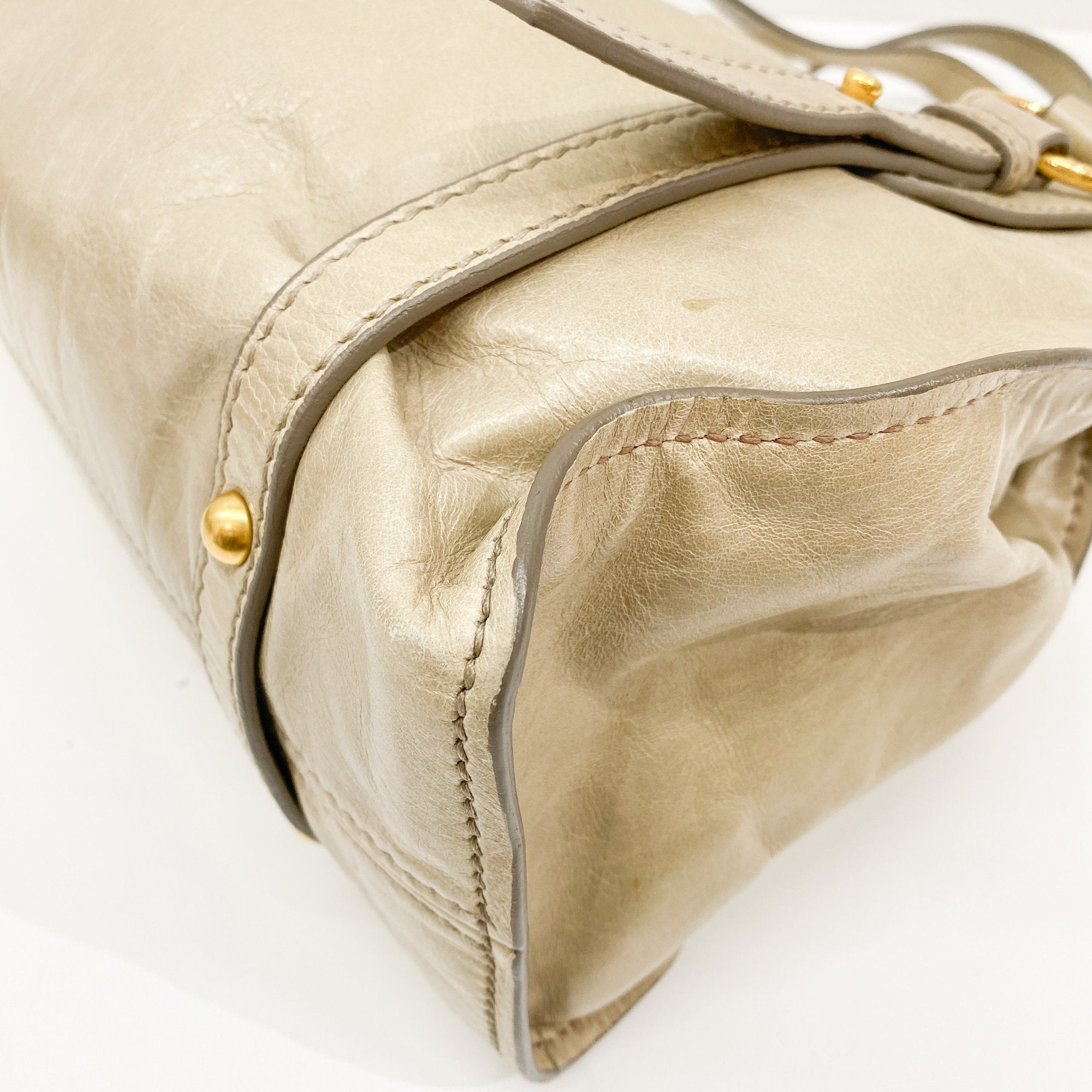 Vitello Lux Bow Bag Green Calfskin Leather Shoulder Bag