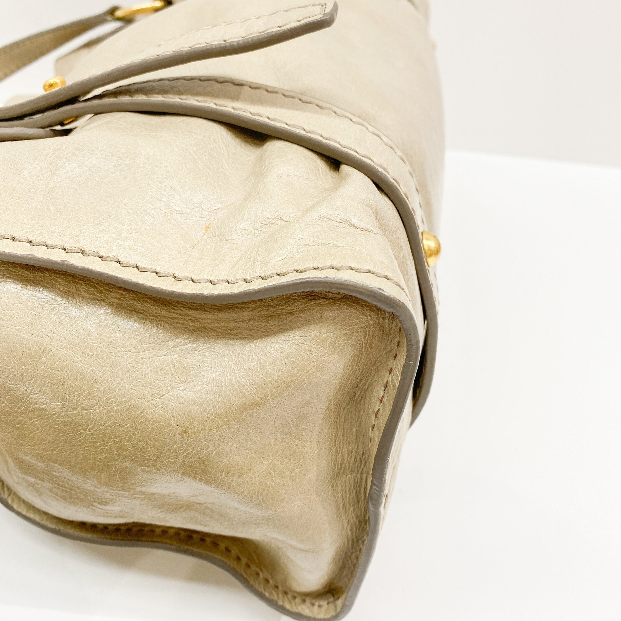 Vitello Lux Bow Bag Green Calfskin Leather Shoulder Bag