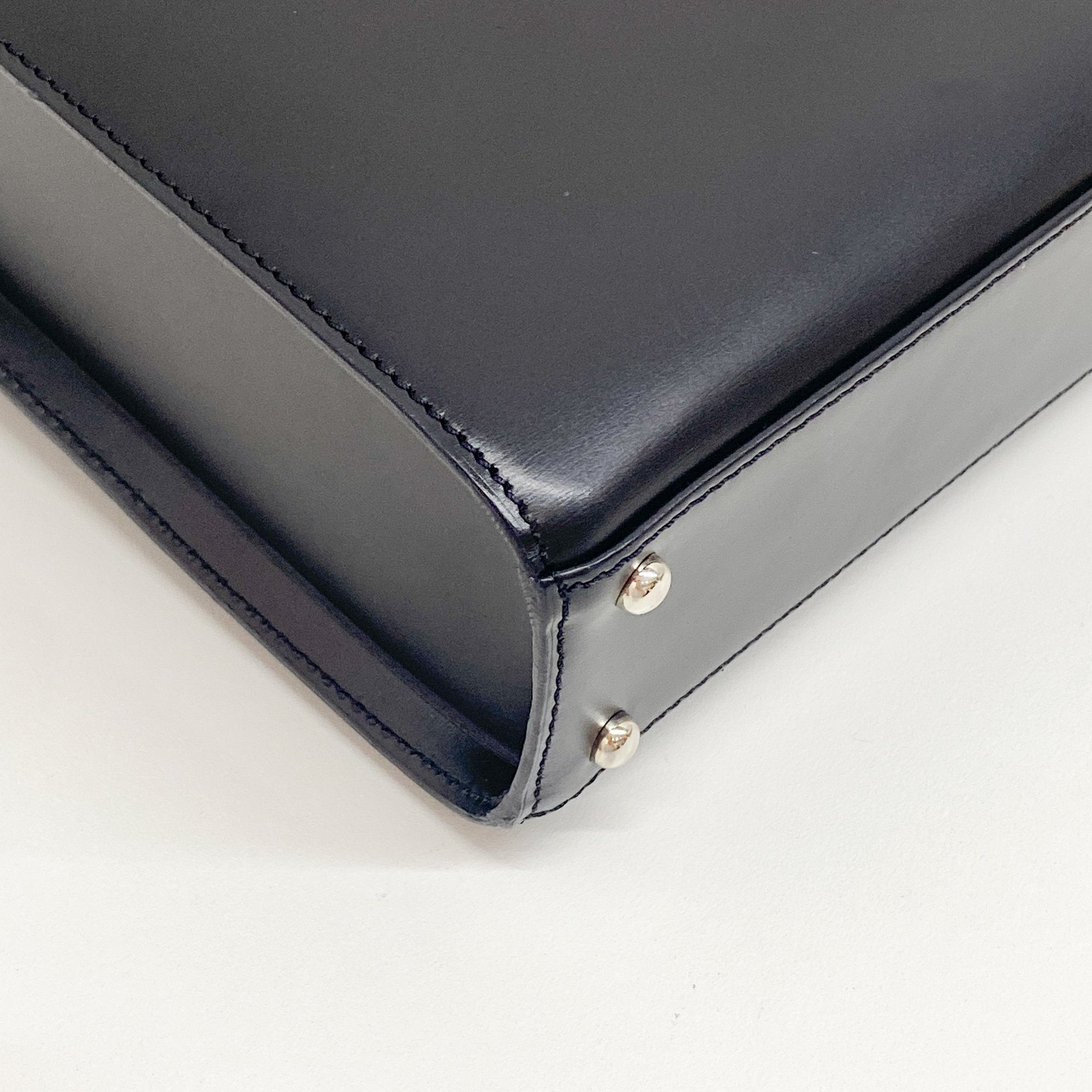 Panthere Black Calfskin Leather Two Way Bag