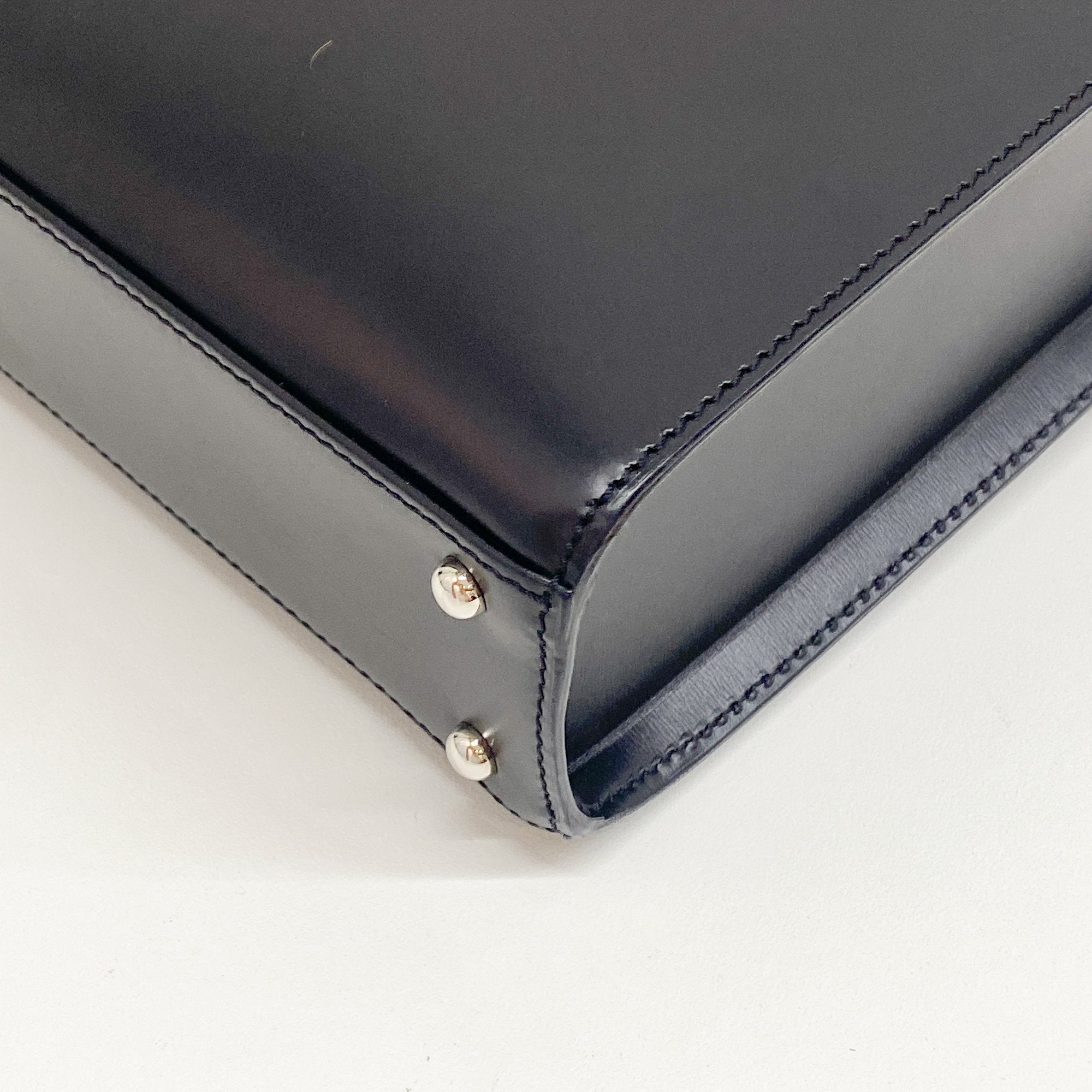 Panthere Black Calfskin Leather Two Way Bag