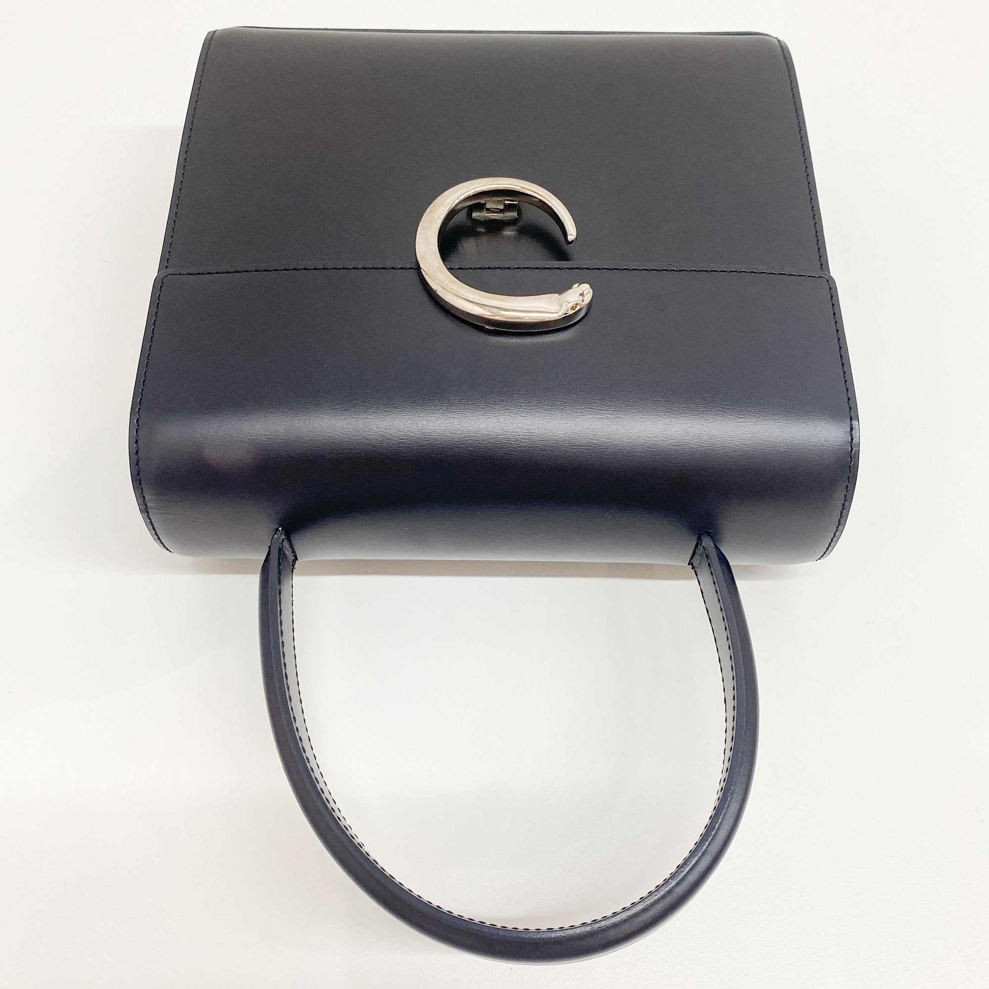 Panthere Black Calfskin Leather Two Way Bag