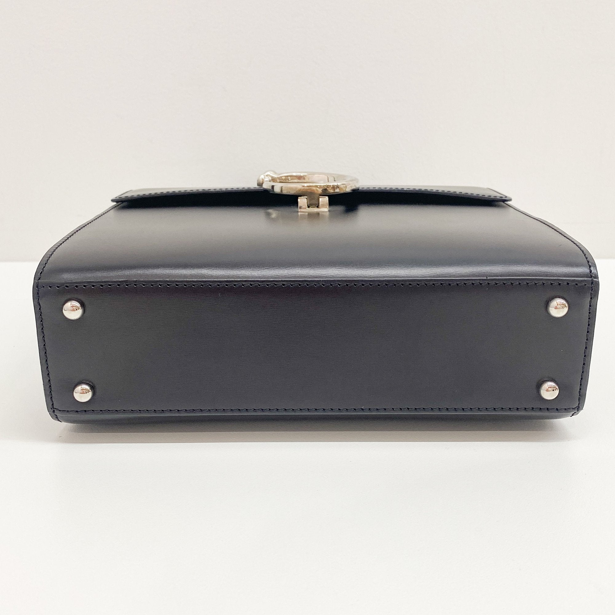 Panthere Black Calfskin Leather Two Way Bag