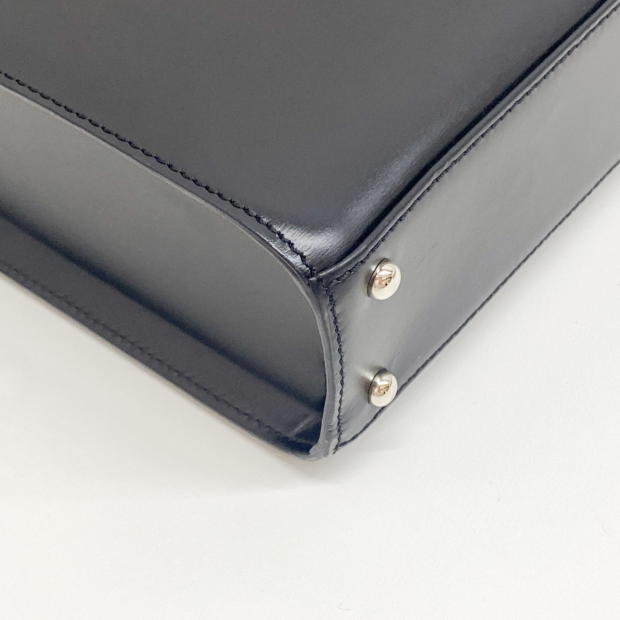 Panthere Black Calfskin Leather Two Way Bag