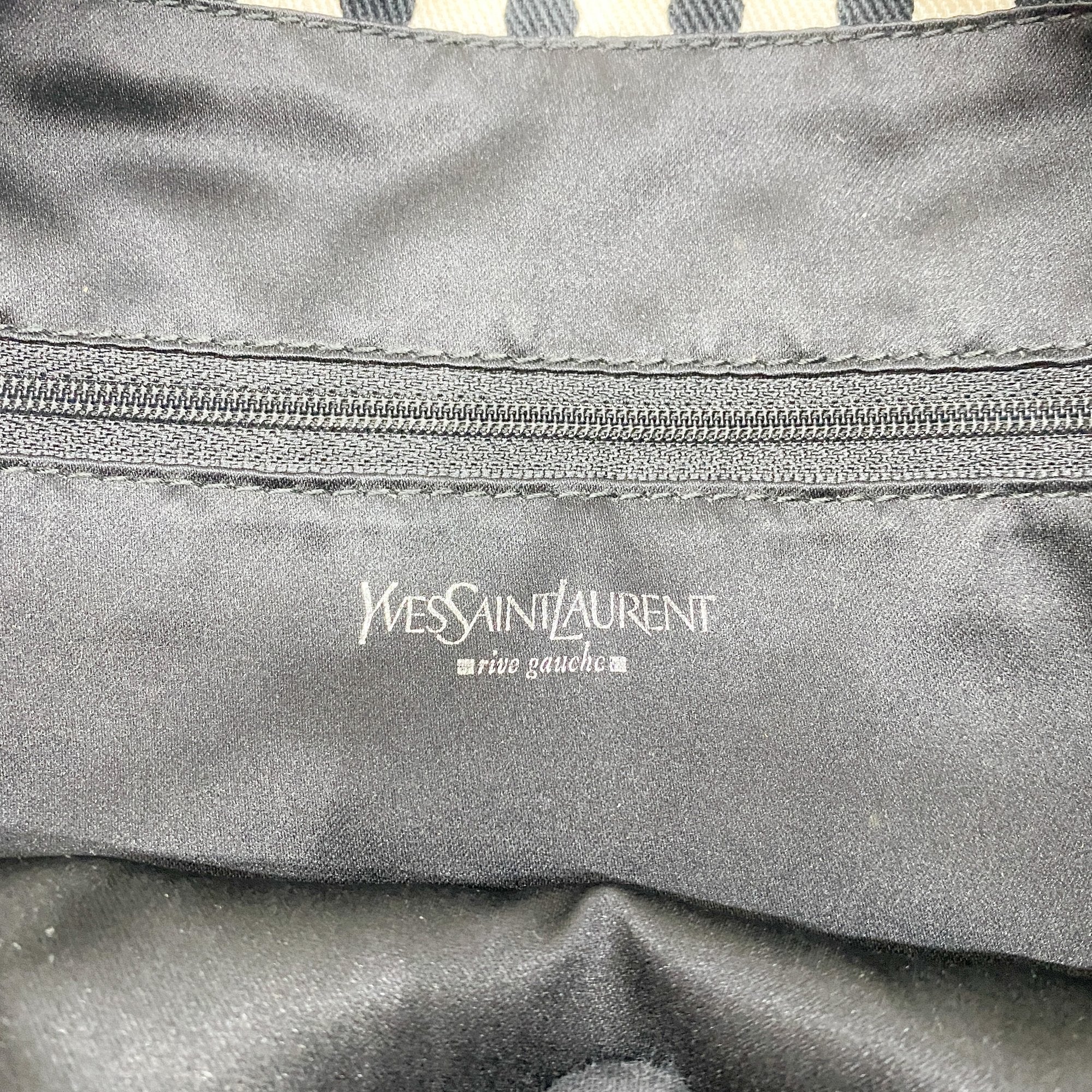 Black Dotted Beige Cotton Tote Bag