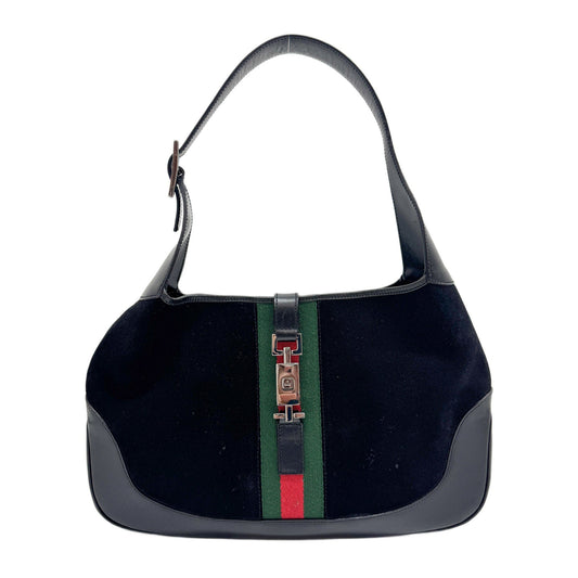 Jackie Black Suede Shoulder Bag
