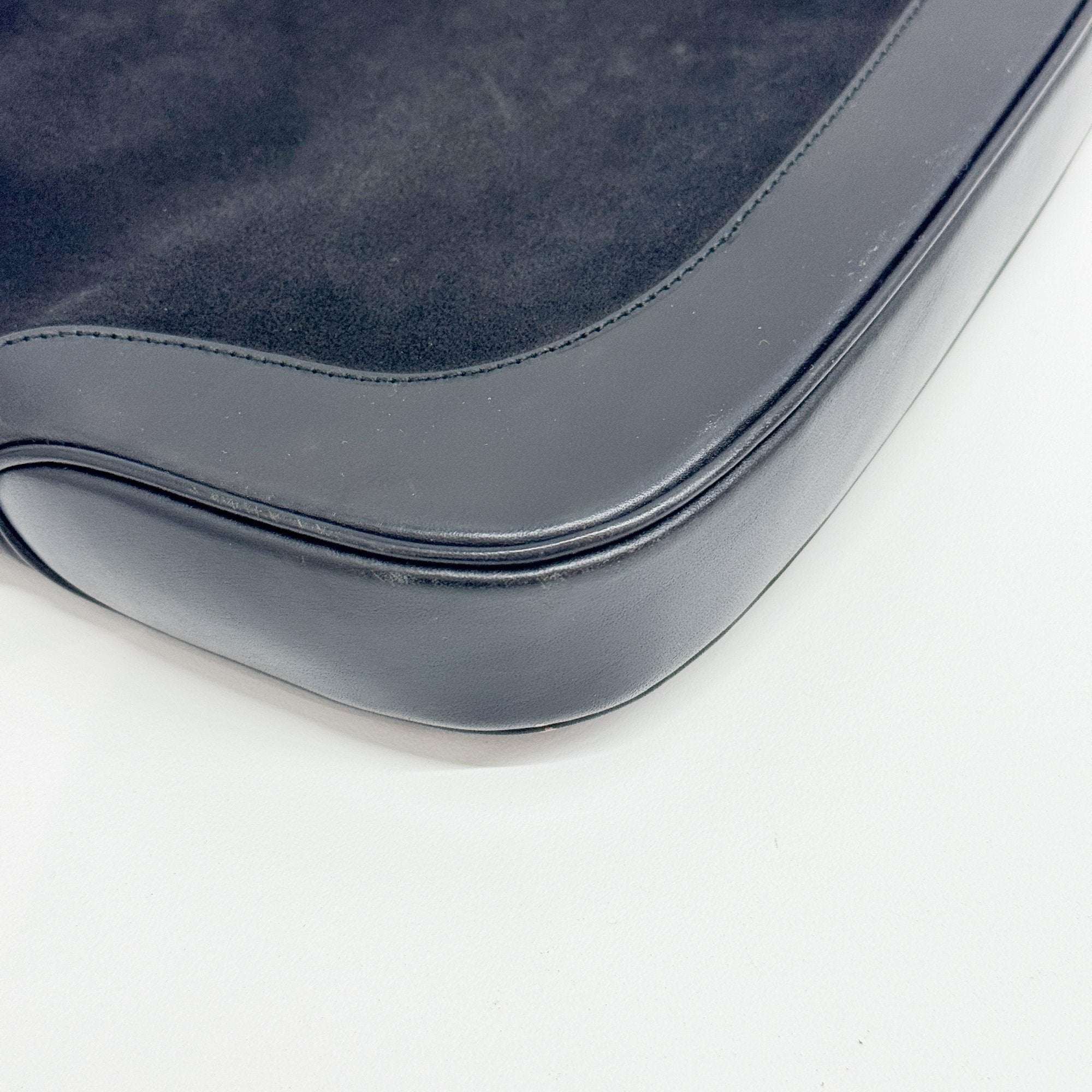 Jackie Black Suede Shoulder Bag