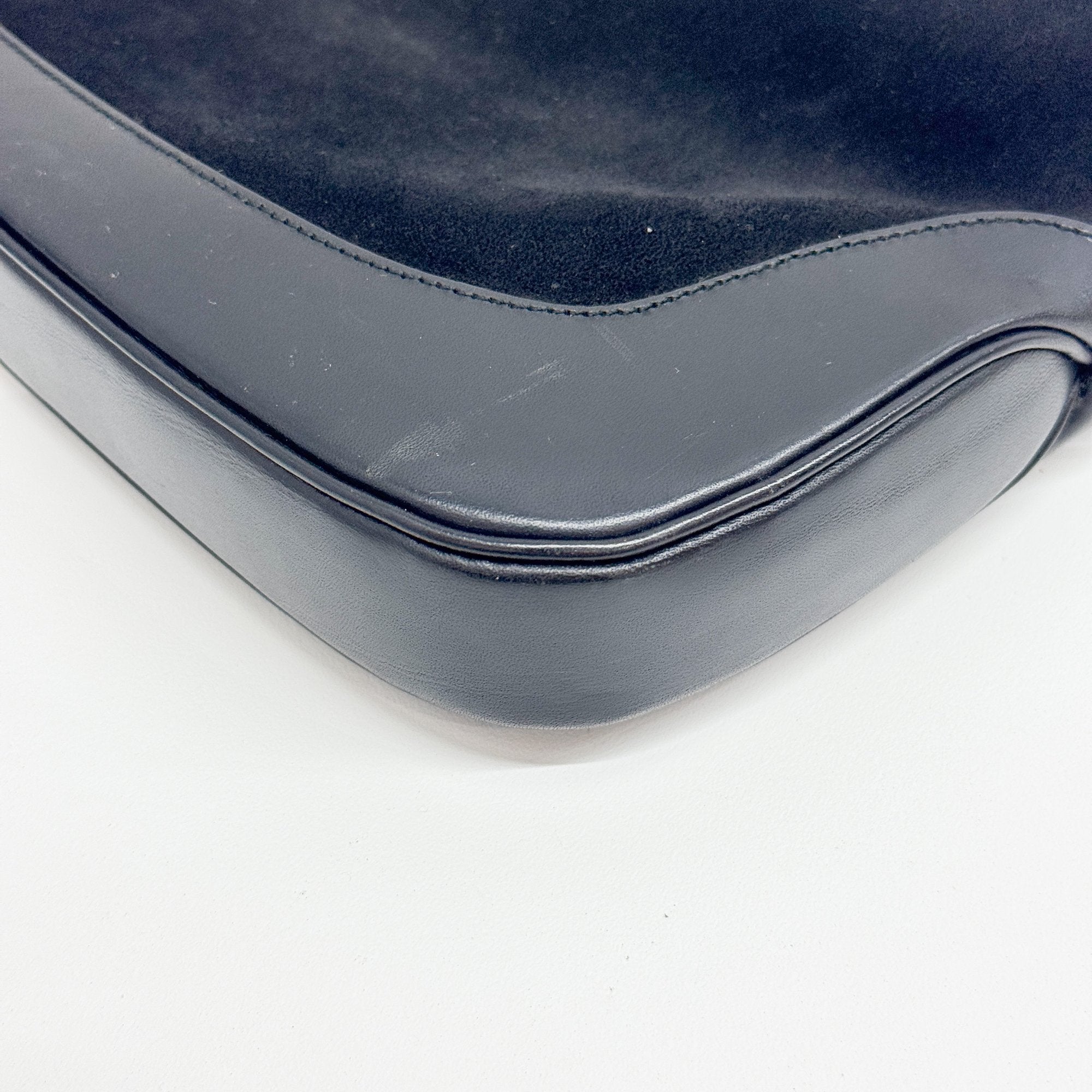 Jackie Black Suede Shoulder Bag