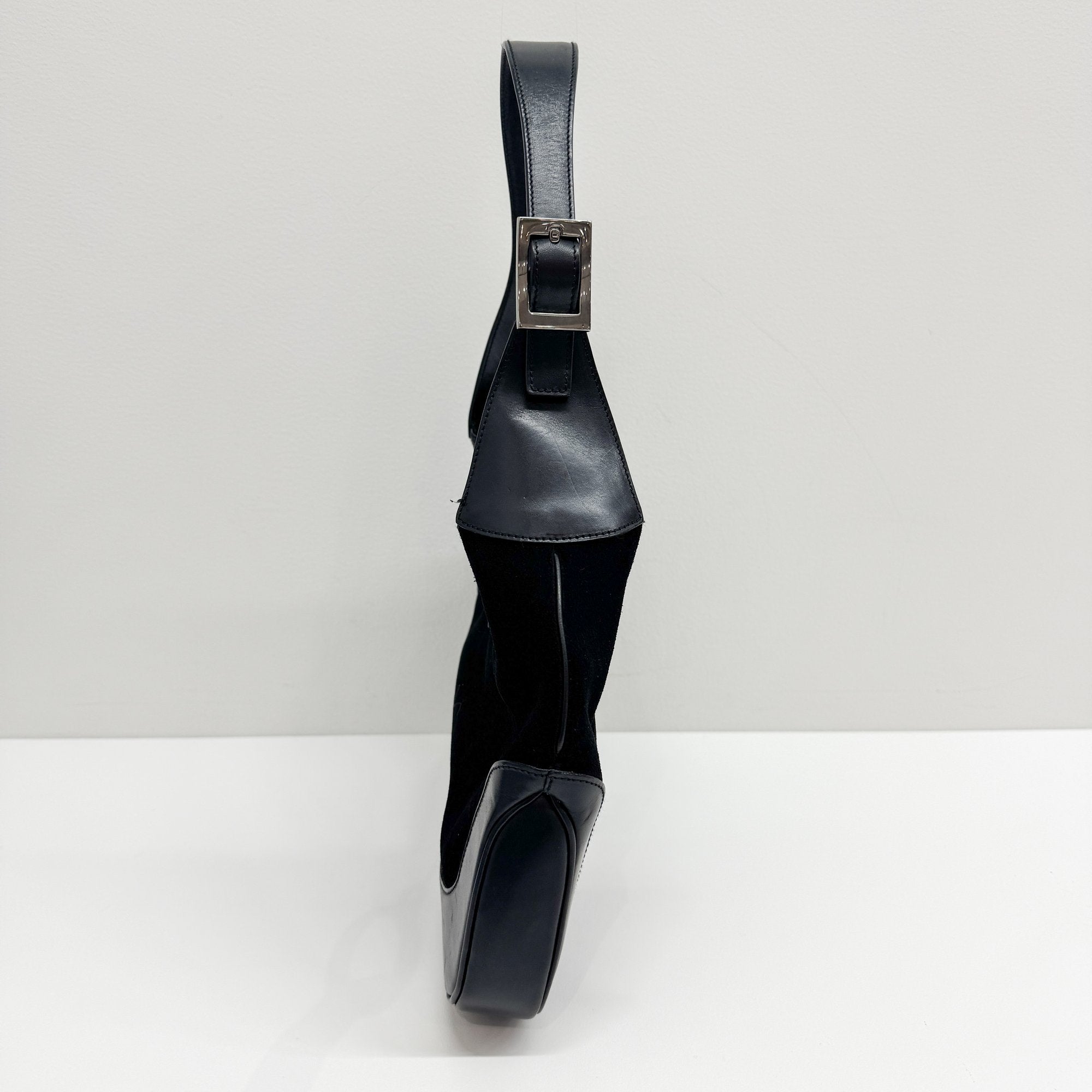 Jackie Black Suede Shoulder Bag