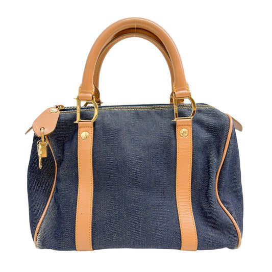 Mini Boston Navy Denim Hand Bag