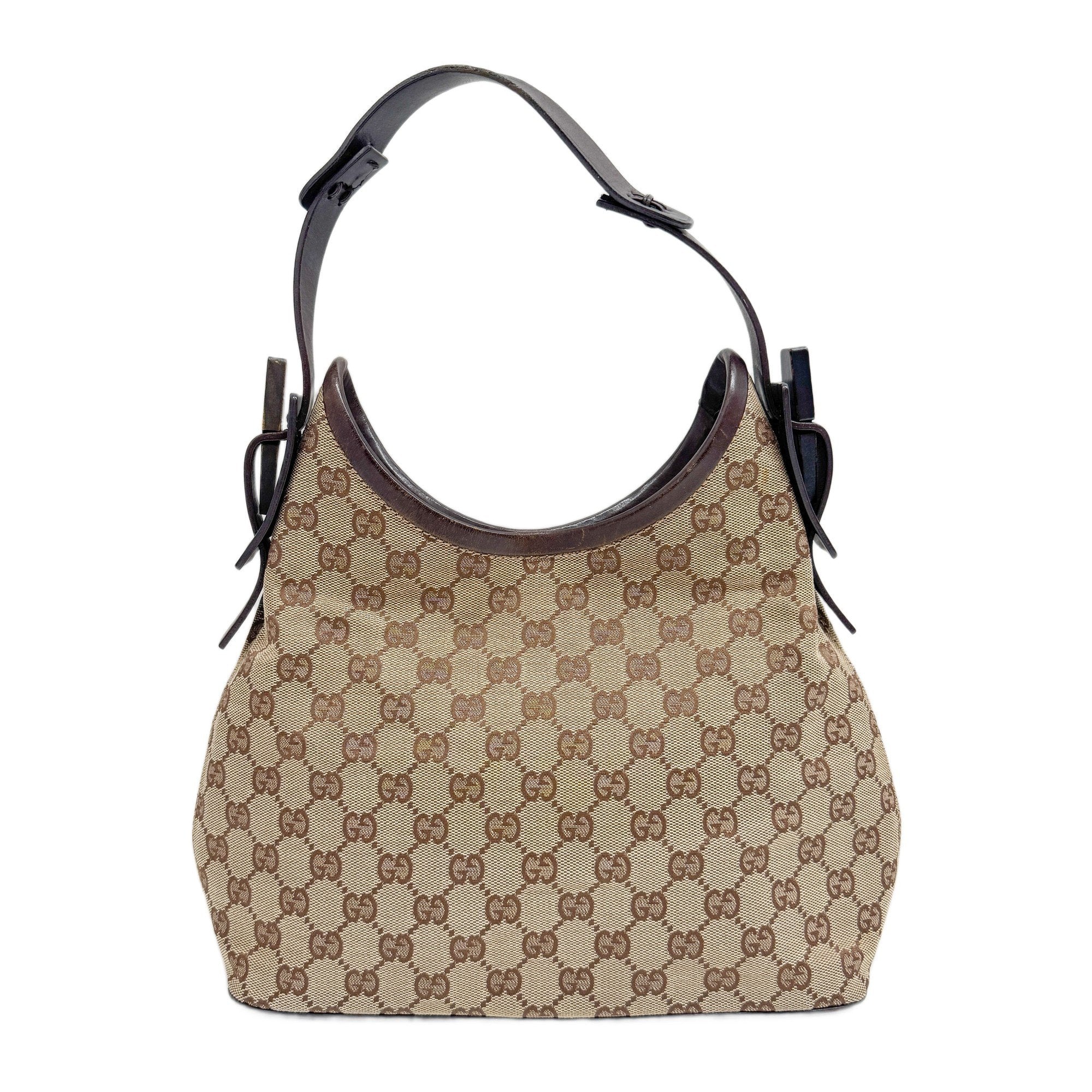 Brown GG Canvas Hobo Bag