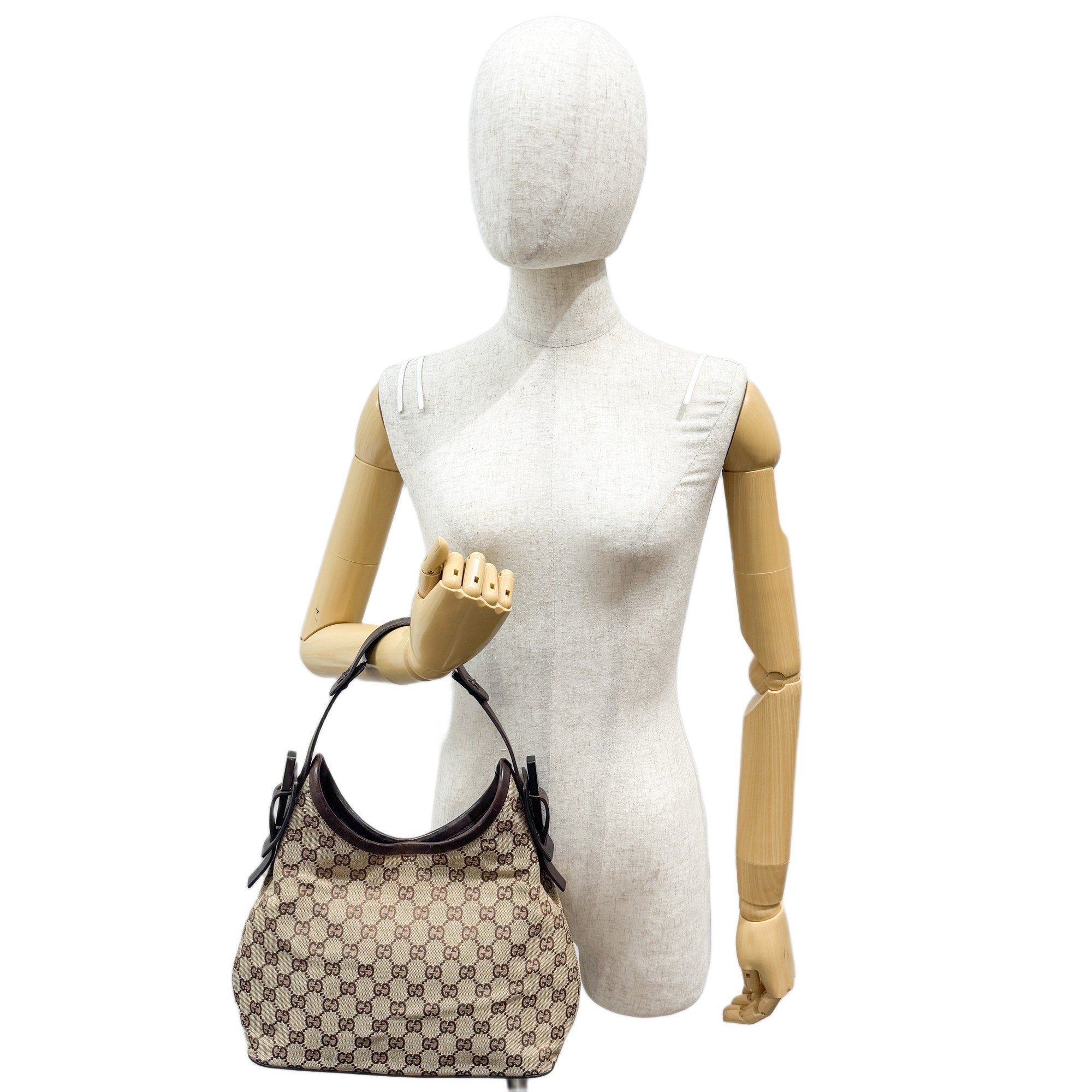 Brown GG Canvas Hobo Bag