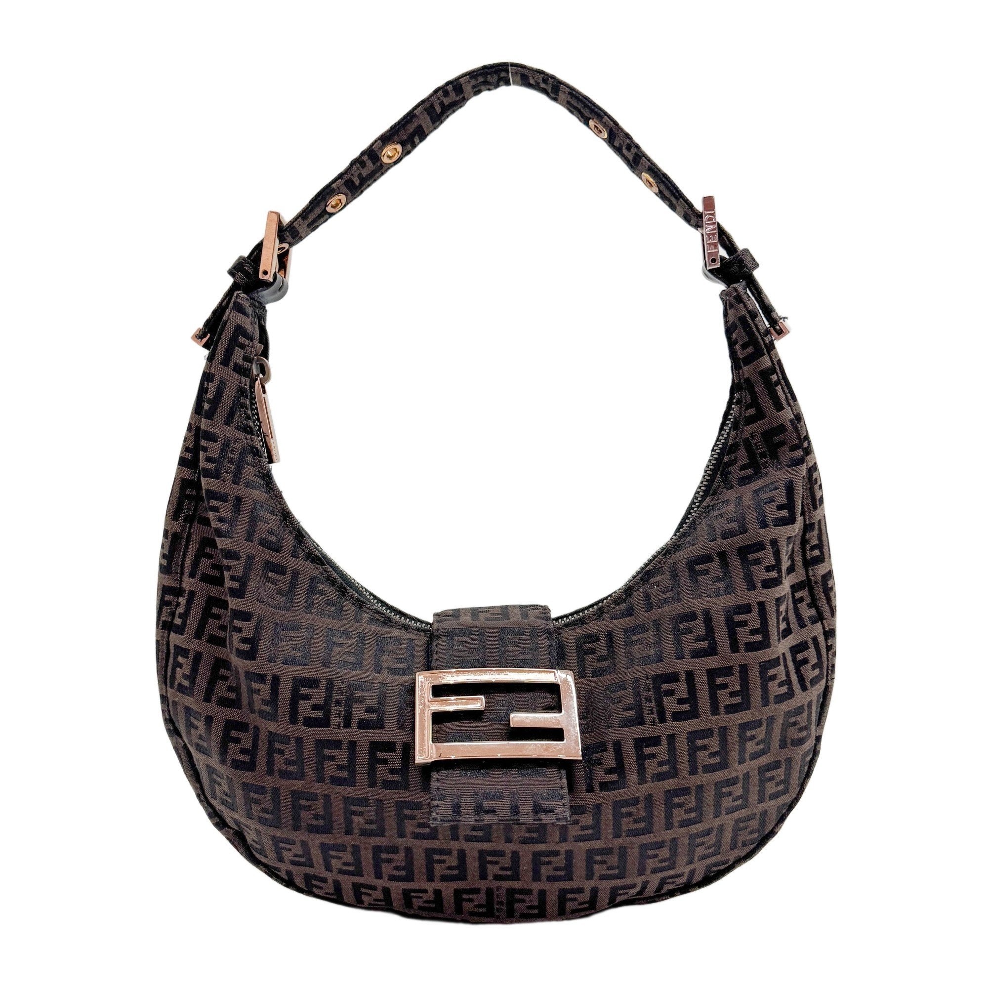 Croissant Brown Zucchino Canvas Shoulder Bag