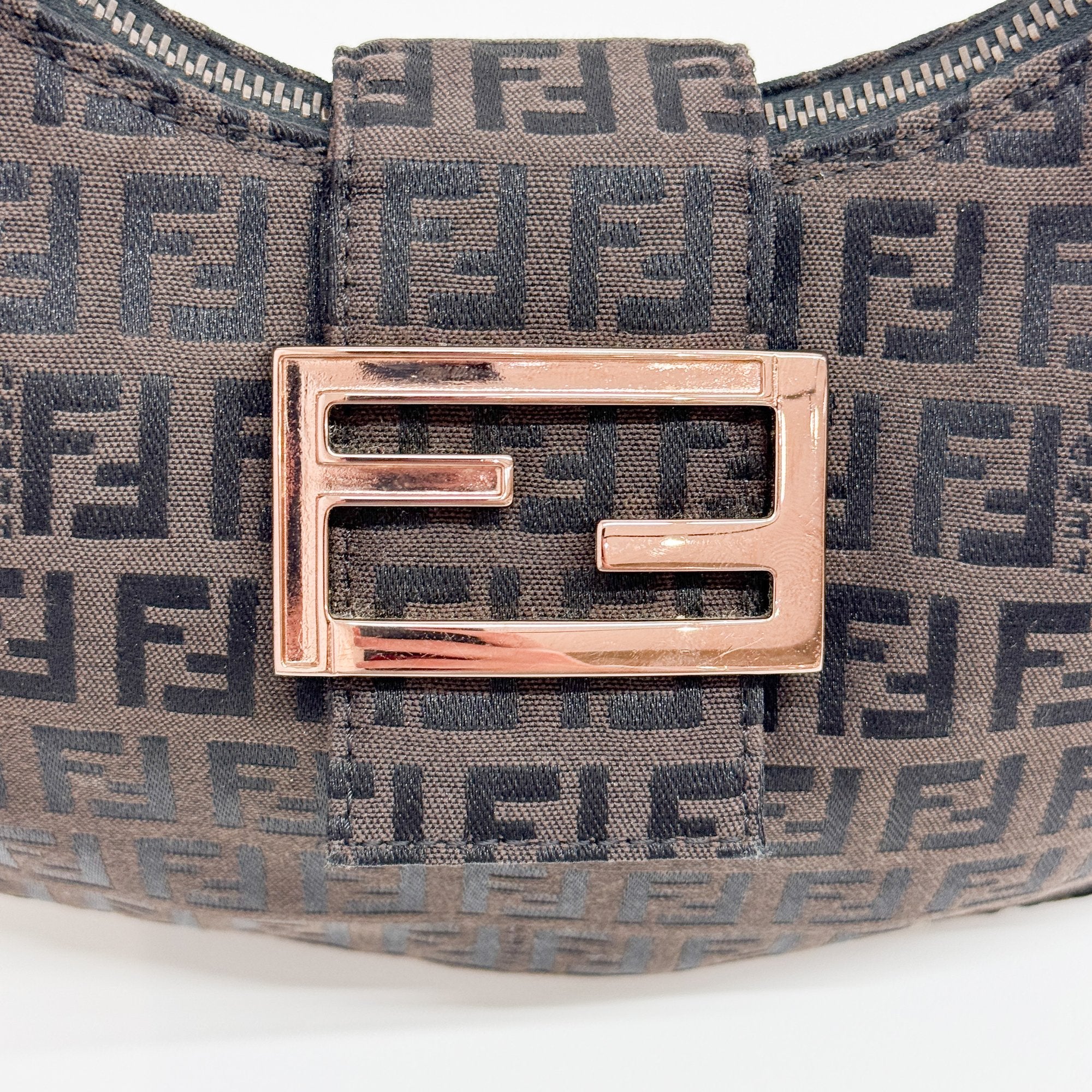 Croissant Brown Zucchino Canvas Shoulder Bag