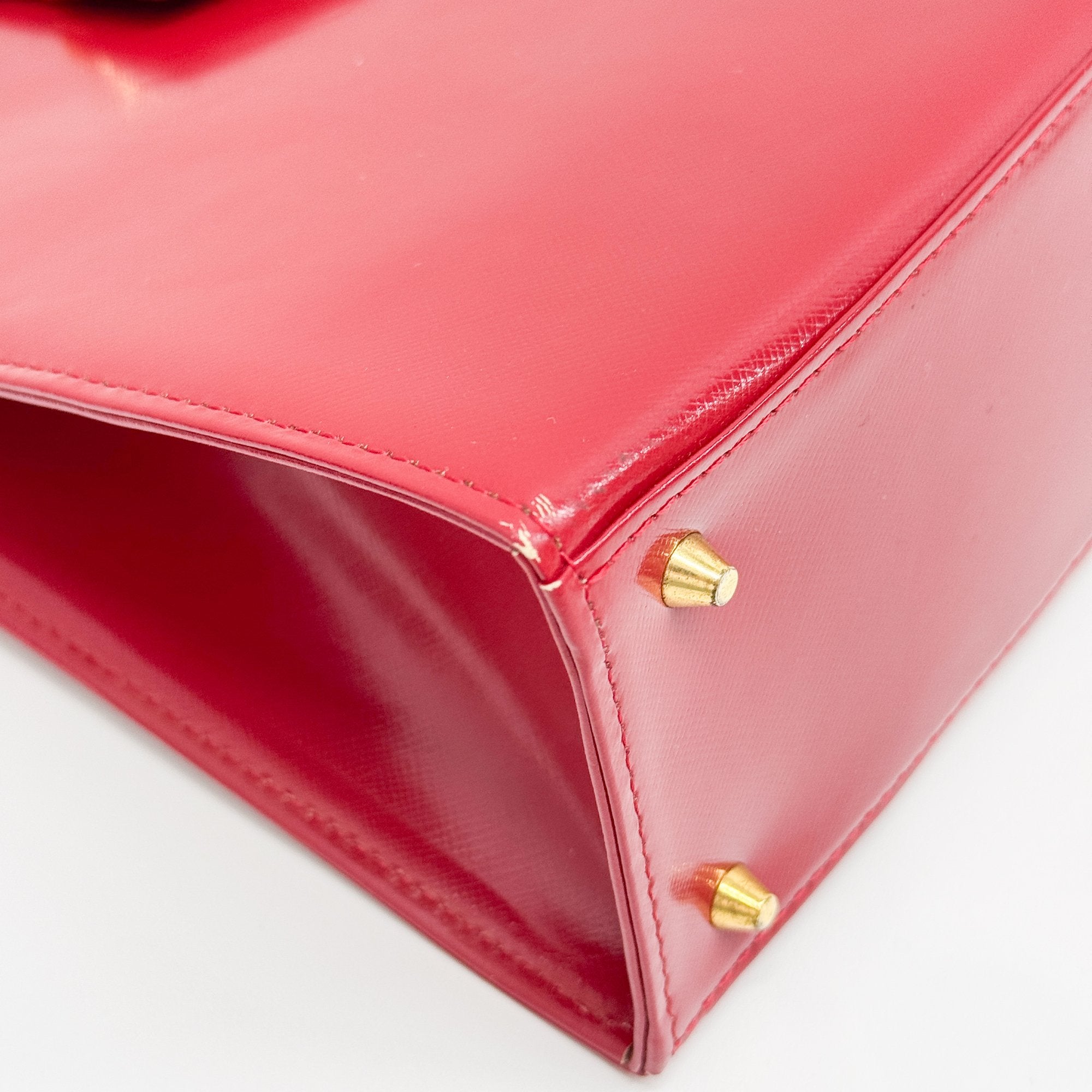 Red Patent Leather Hand Bag