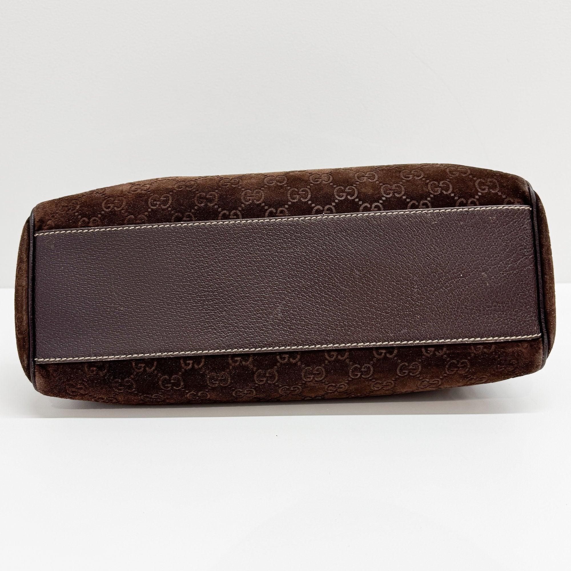 GG Brown Suede Shoulder Bag