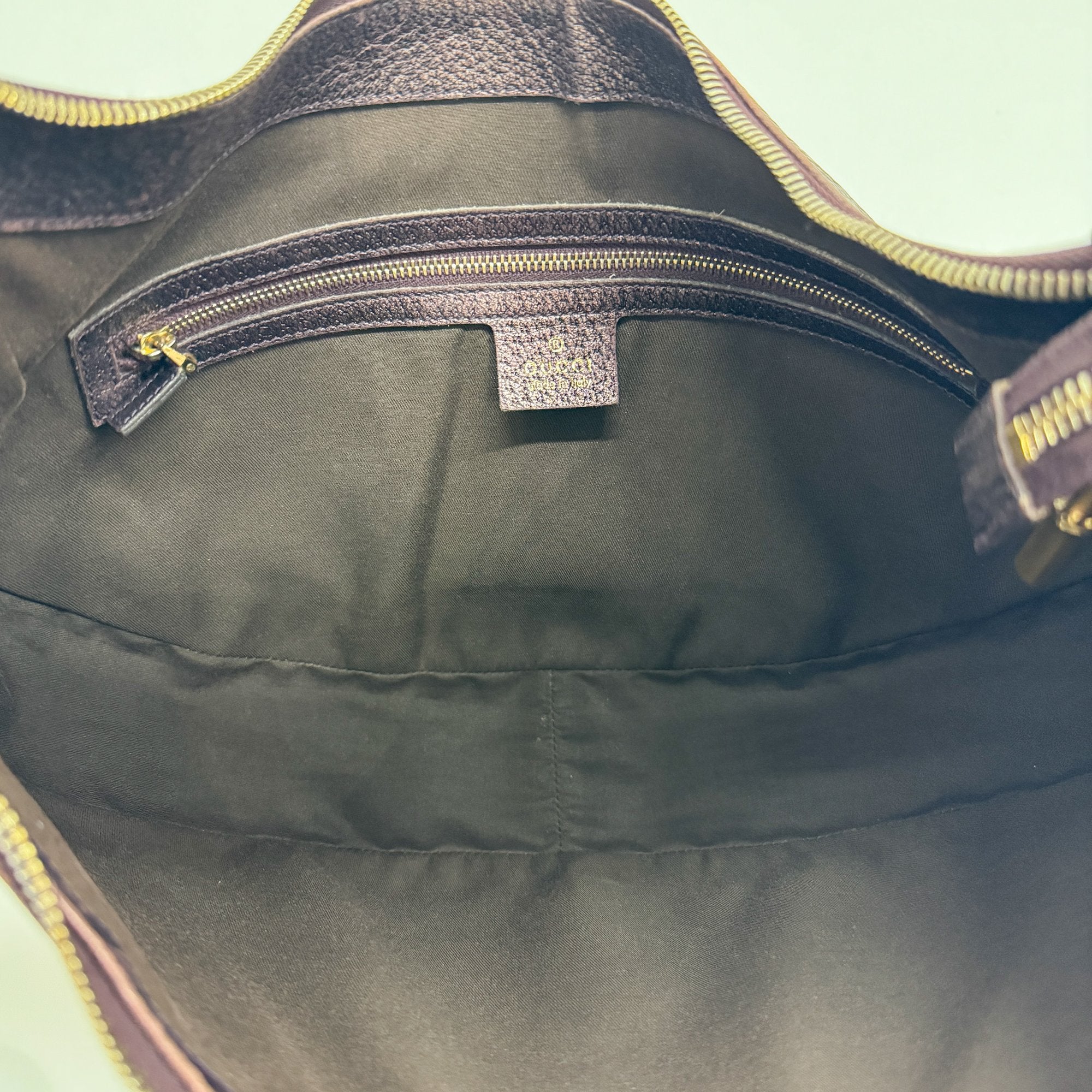 Burgundy Metall Leather Shoulder Bag