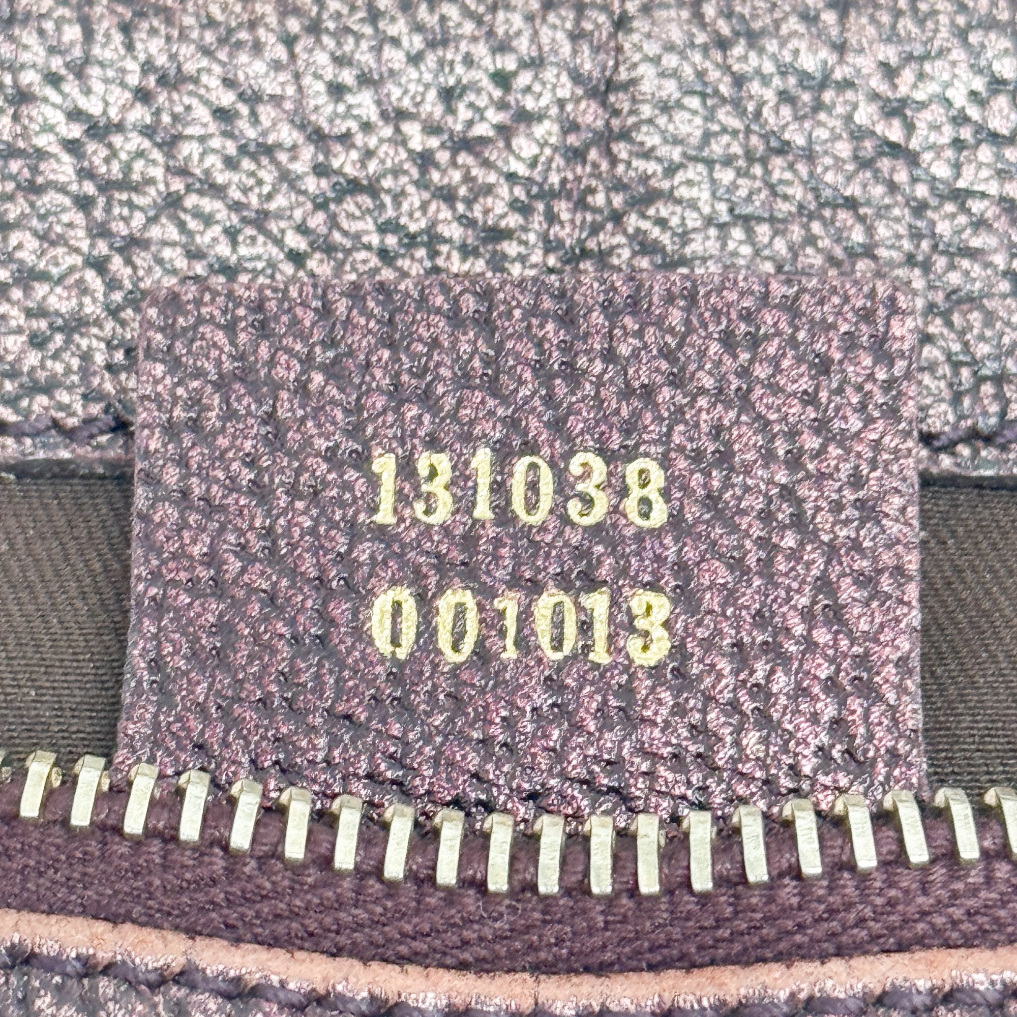 Burgundy Metall Leather Shoulder Bag