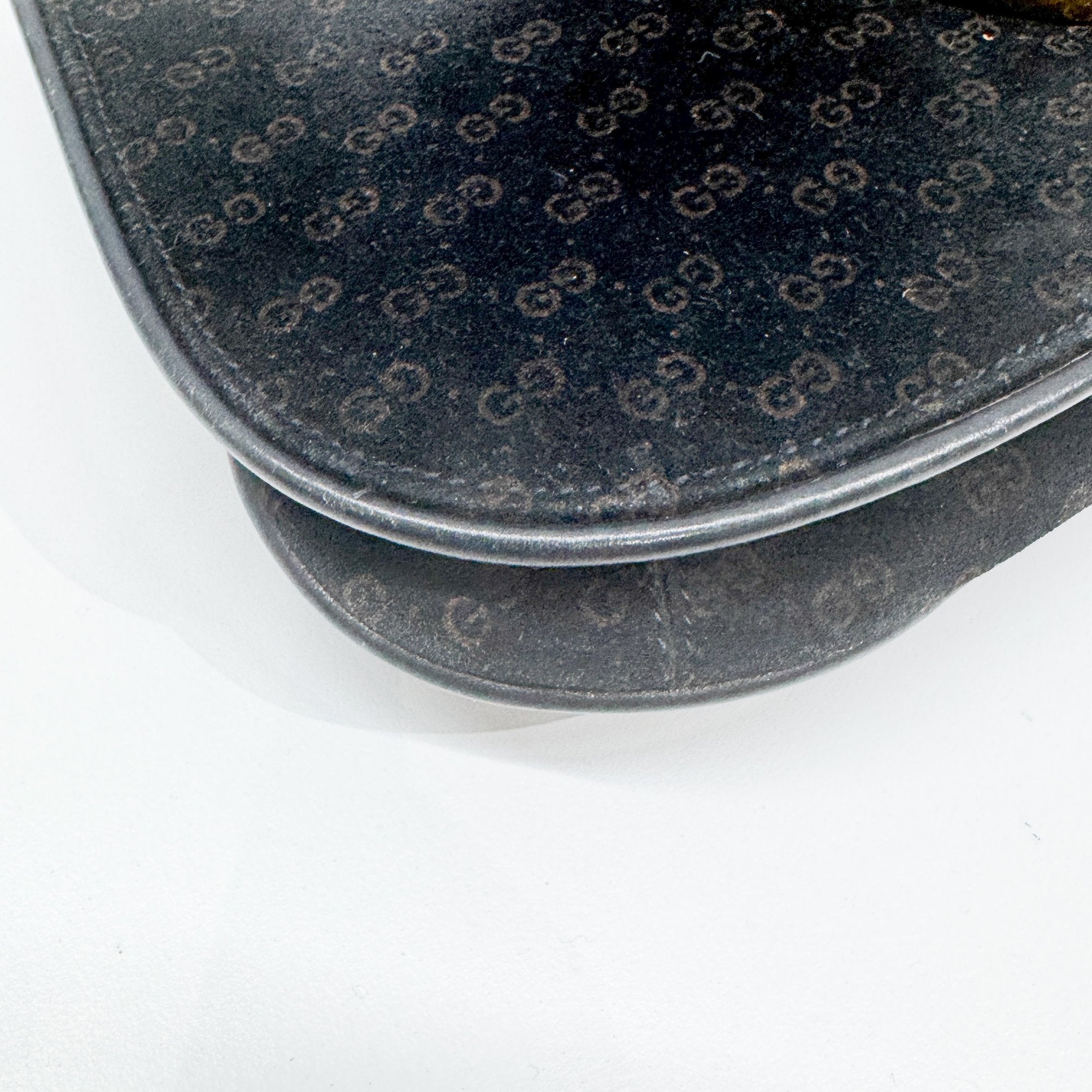 Blondie Black GG Canvas Suede Clutch Bag