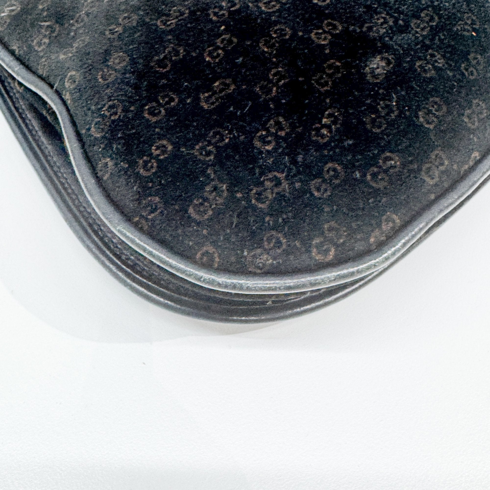 Blondie Black GG Canvas Suede Clutch Bag