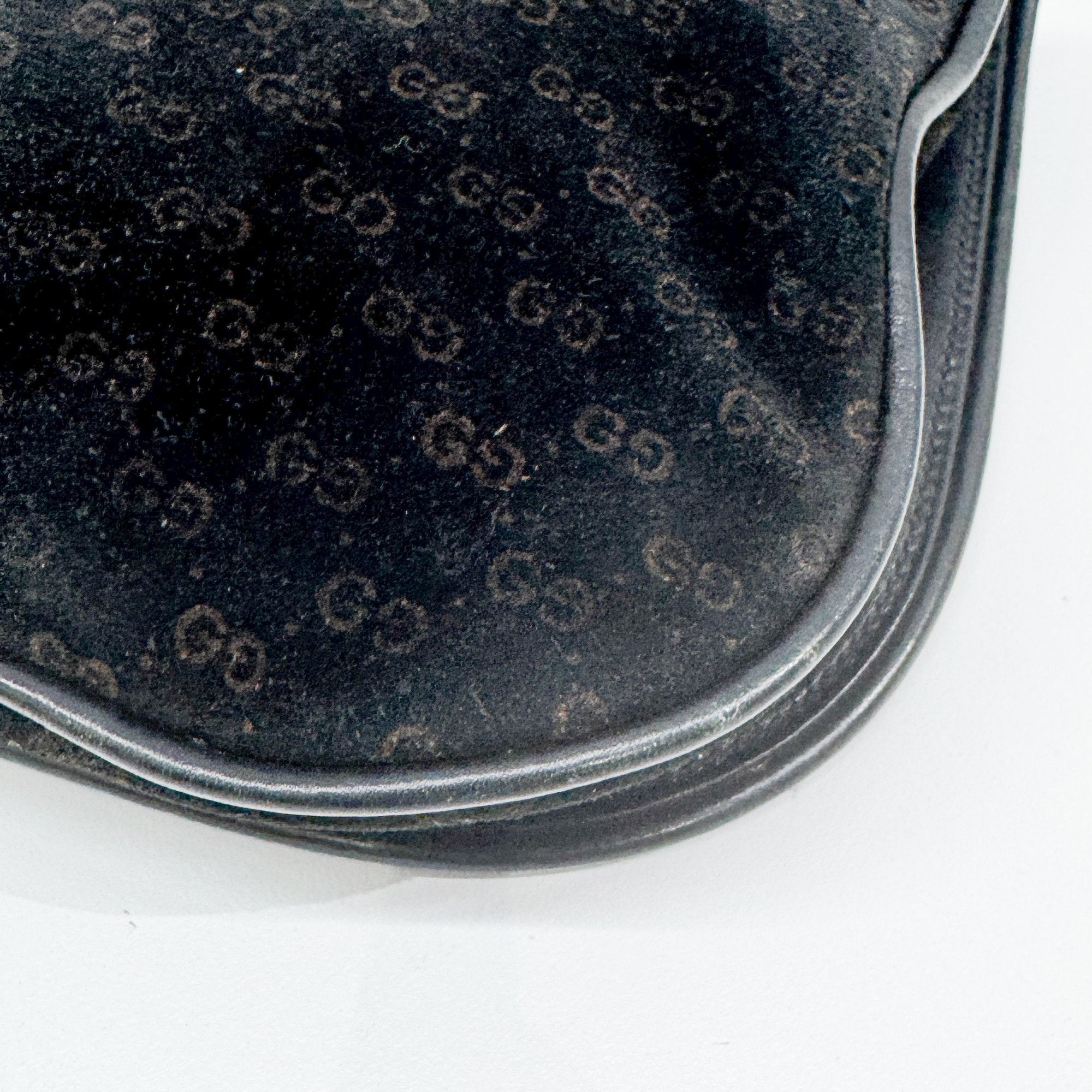 Blondie Black GG Canvas Suede Clutch Bag