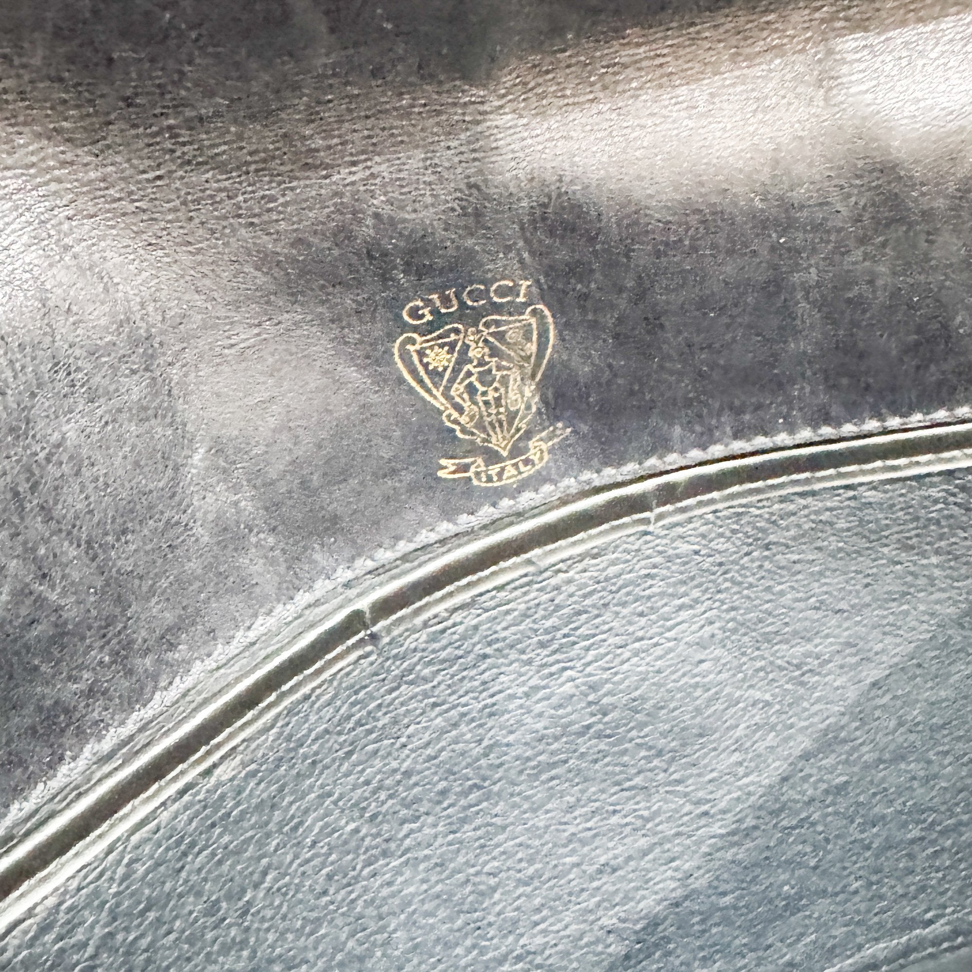 Blondie Black GG Canvas Suede Clutch Bag